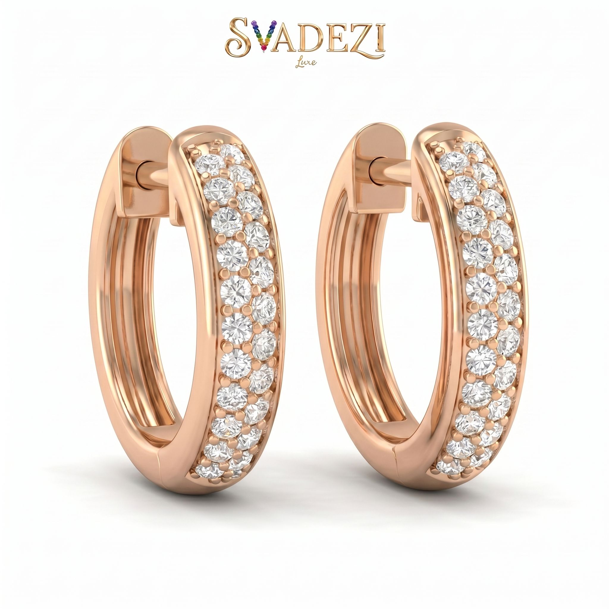 Gilded Petal Diamond Earrings by SVADEZI - rose