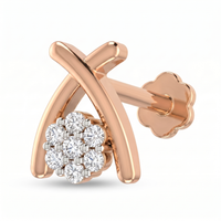 Velvet Bliss Diamond Nose Pin by SVADEZI - rose