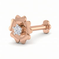 Ornate Grace Diamond Nose Pin by SVADEZI - rose