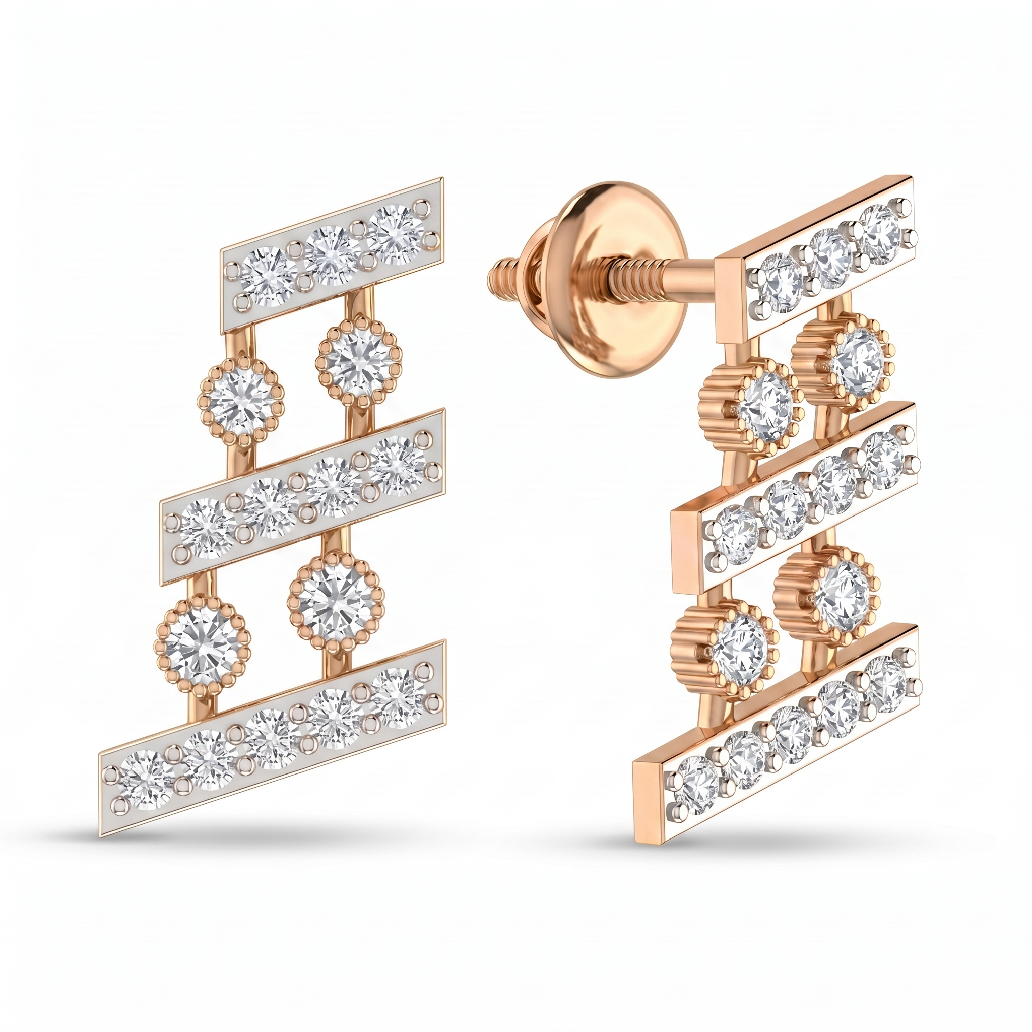 Imperial Ballad Diamond Earrings by SVADEZI - rose