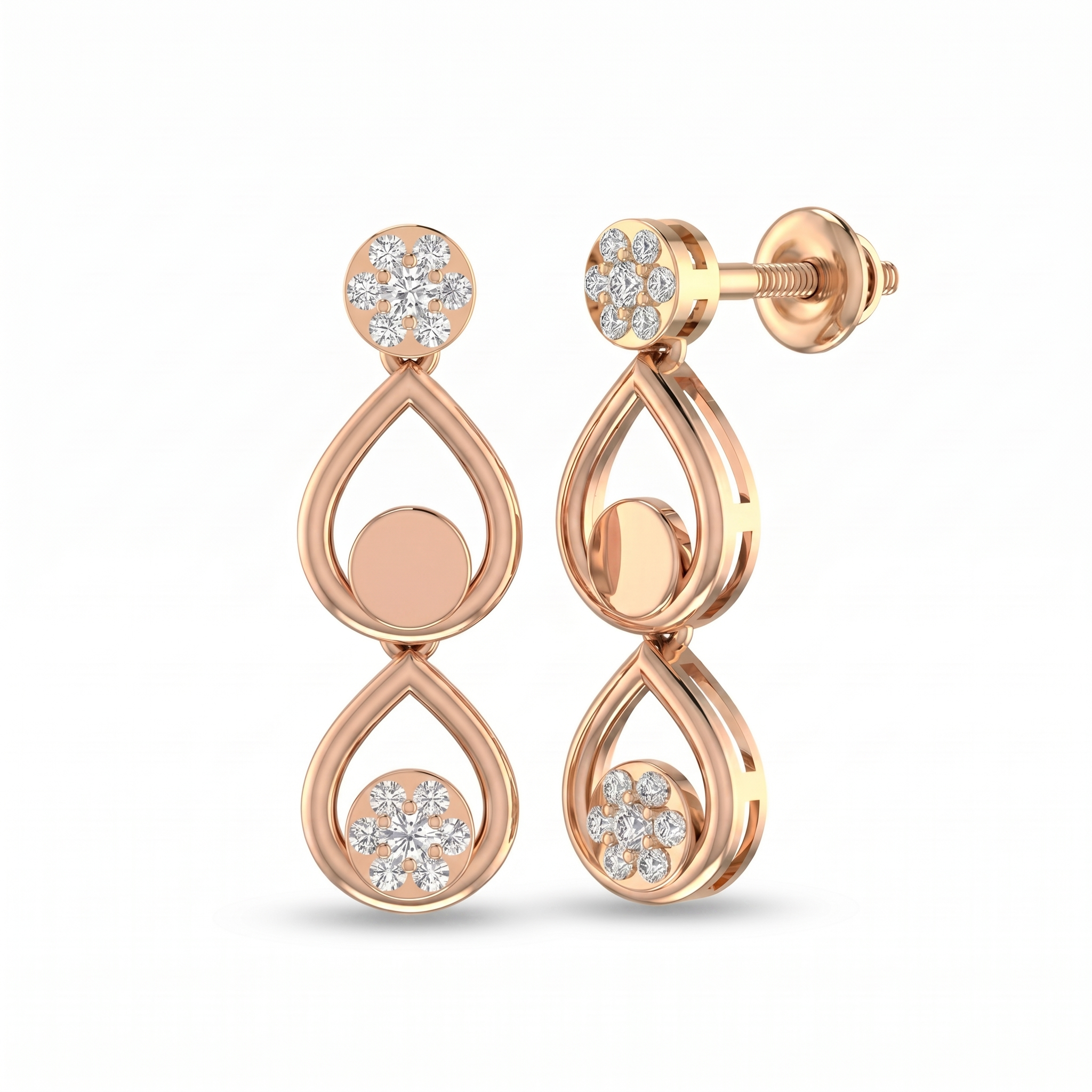 Divine Sonata Diamond Earrings by SVADEZI - rose