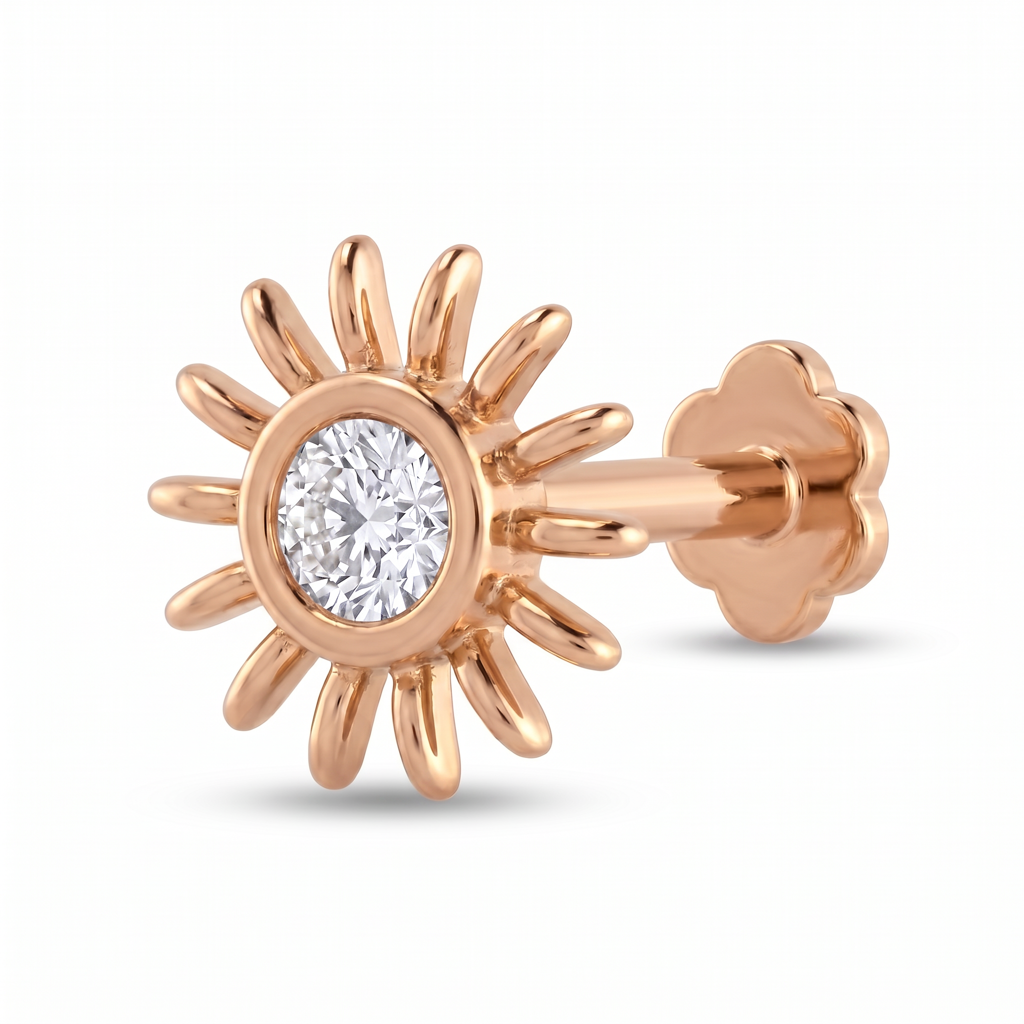 Dawn Beauty Diamond Nose Pin by SVADEZI - rose
