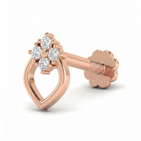 Resplendent Beauty Diamond Nose Pin by SVADEZI - rose