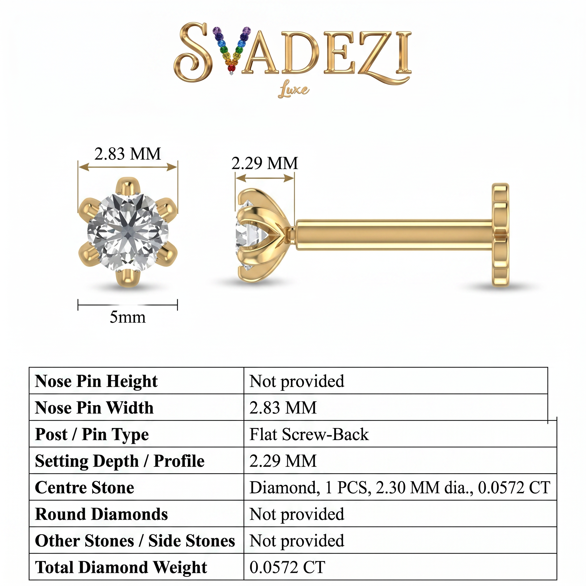 Mystic Dream Diamond Nose Pin by SVADEZI