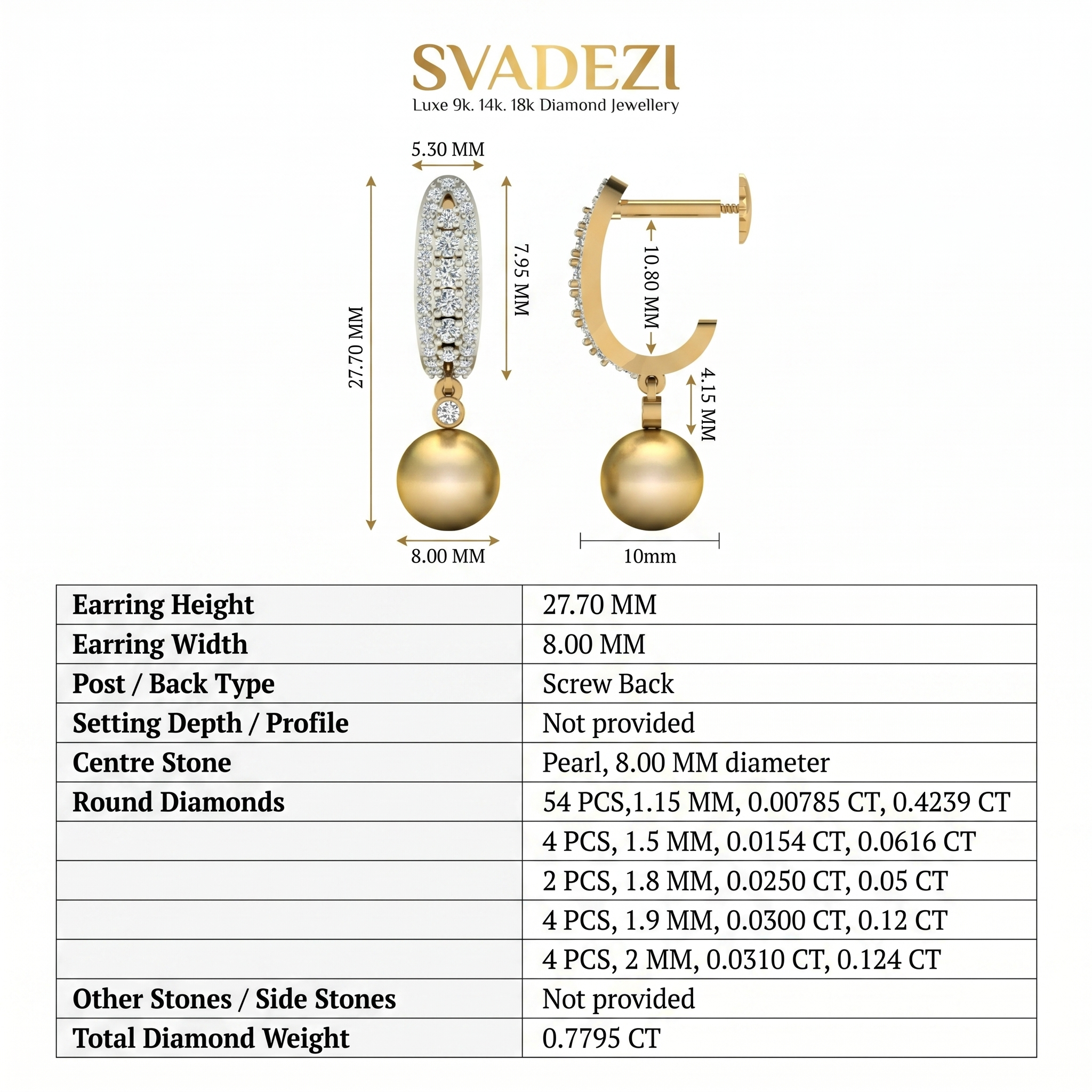 Glistening Grace Diamond Earrings by SVADEZI