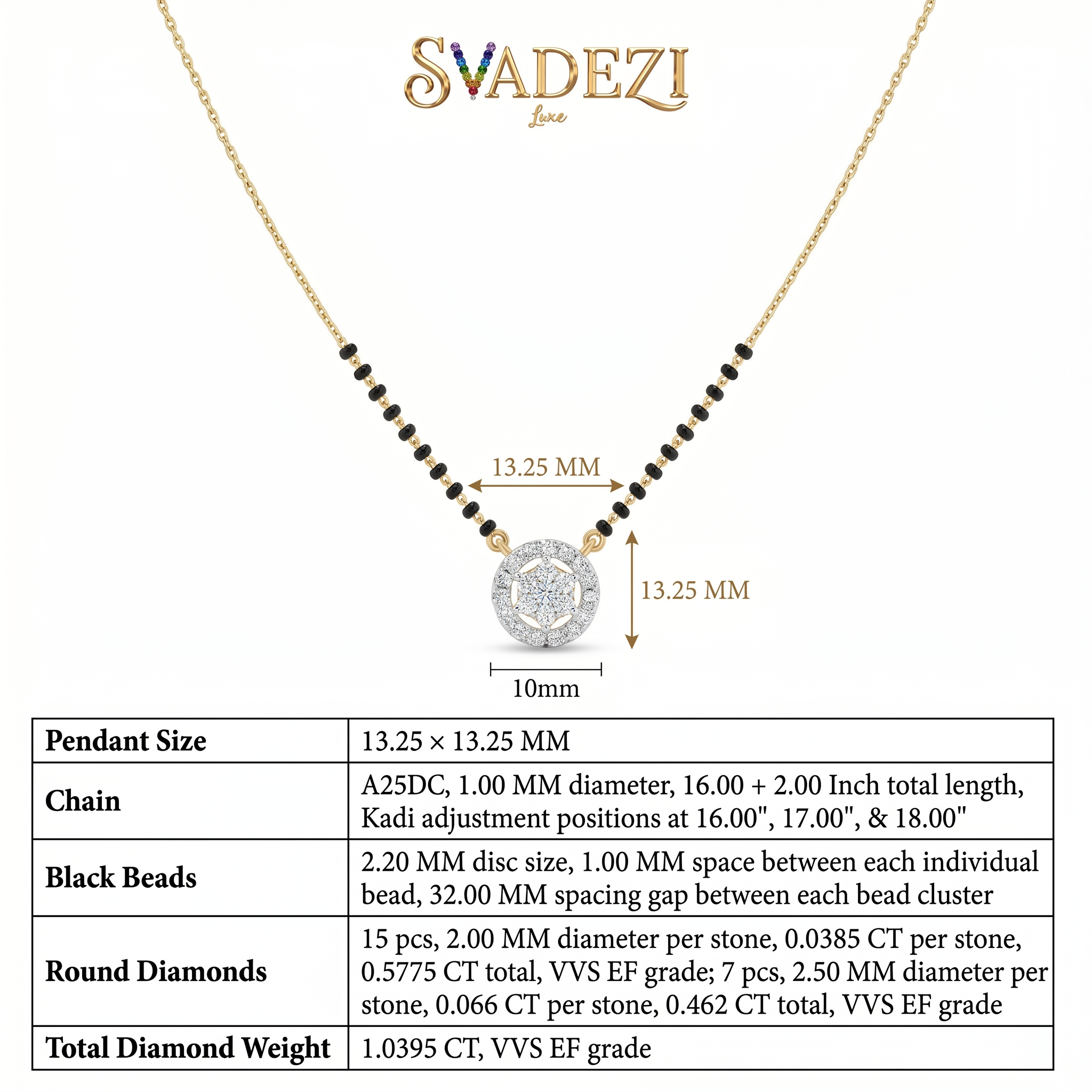 Jewelled Enchantment Diamond Mangalsutra by SVADEZI