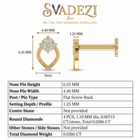 Resplendent Beauty Diamond Nose Pin by SVADEZI
