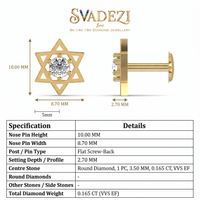 Aureate Reverence Diamond Nose Pin by SVADEZI