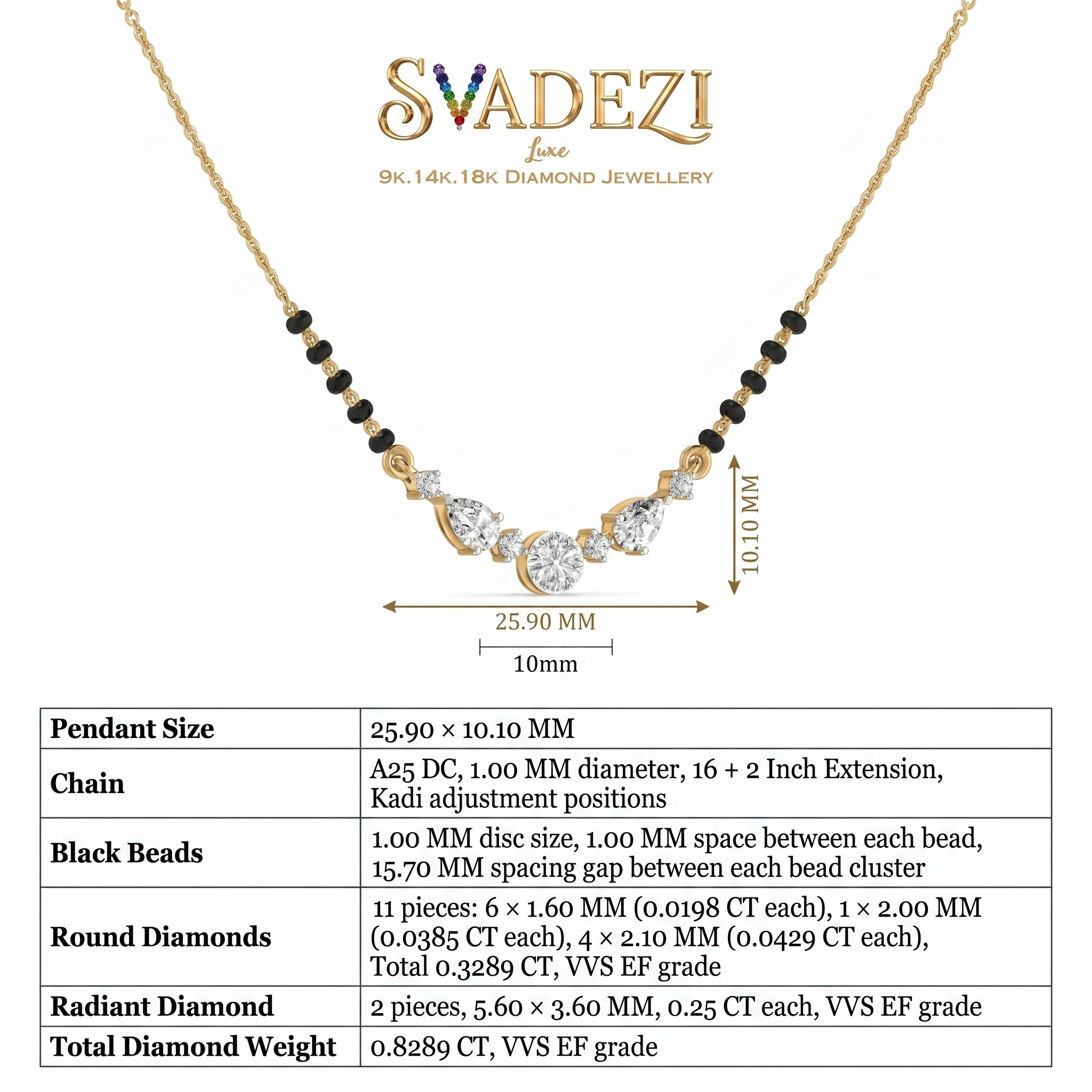 Sublime Embrace Diamond Mangalsutra by SVADEZI
