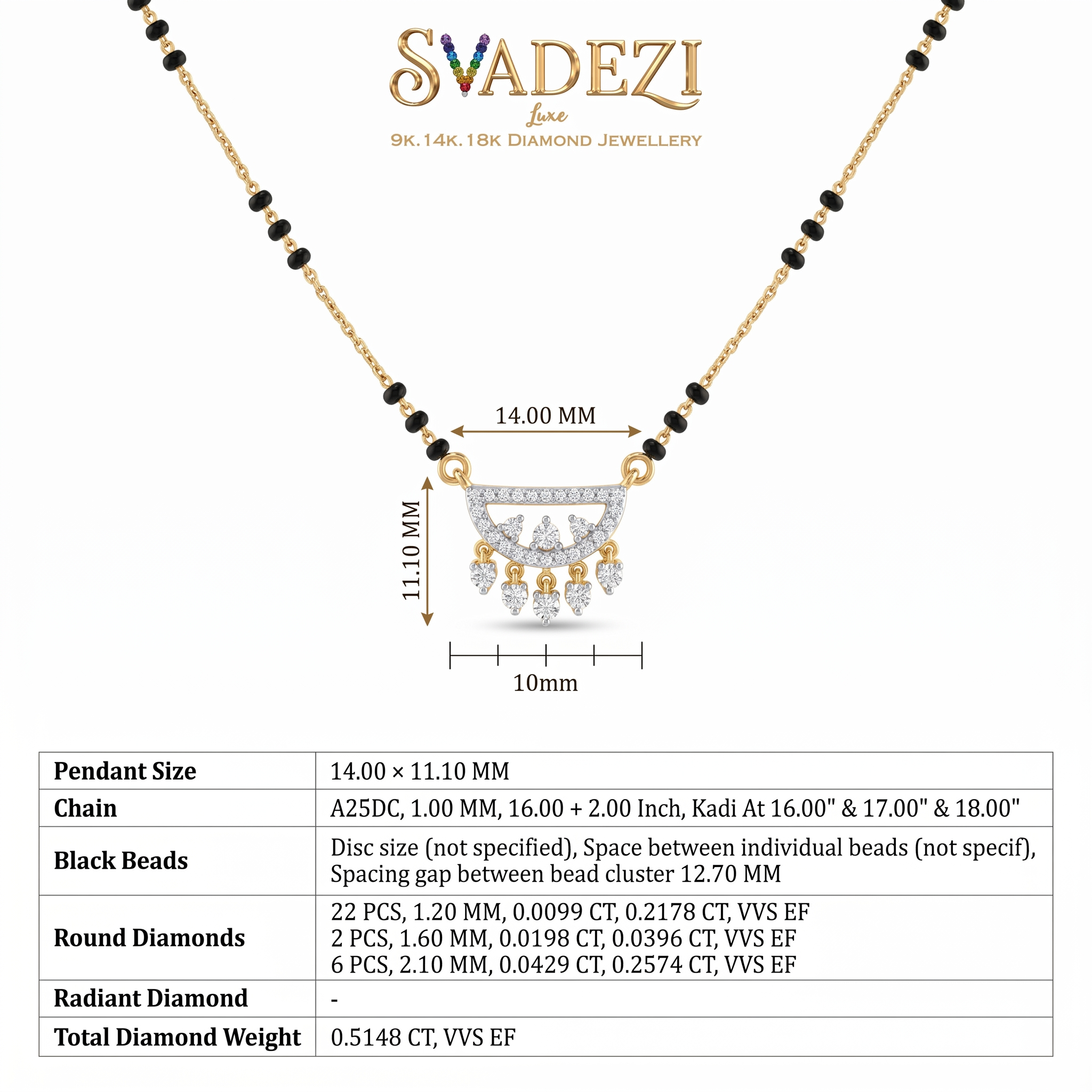 Eternal Mystique Diamond Mangalsutra by SVADEZI