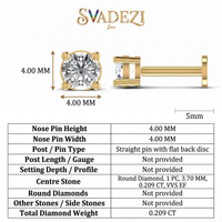 Crowned Spell Diamond Nose Pin by SVADEZI