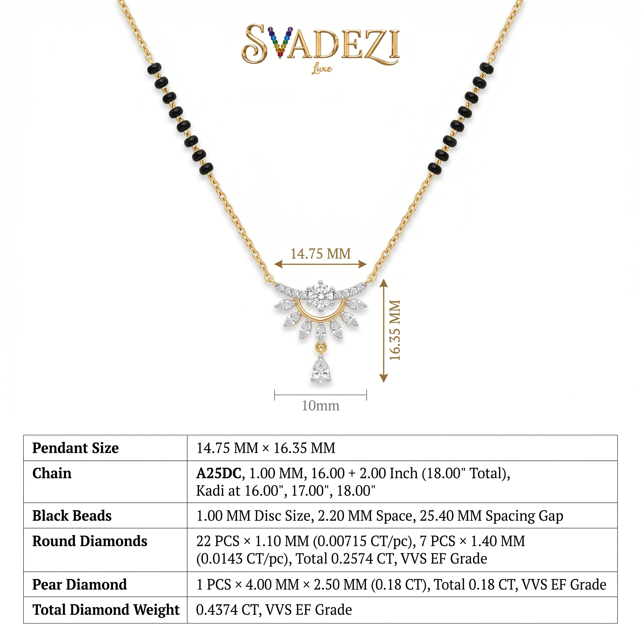 Opulent Dream Diamond Mangalsutra by SVADEZI