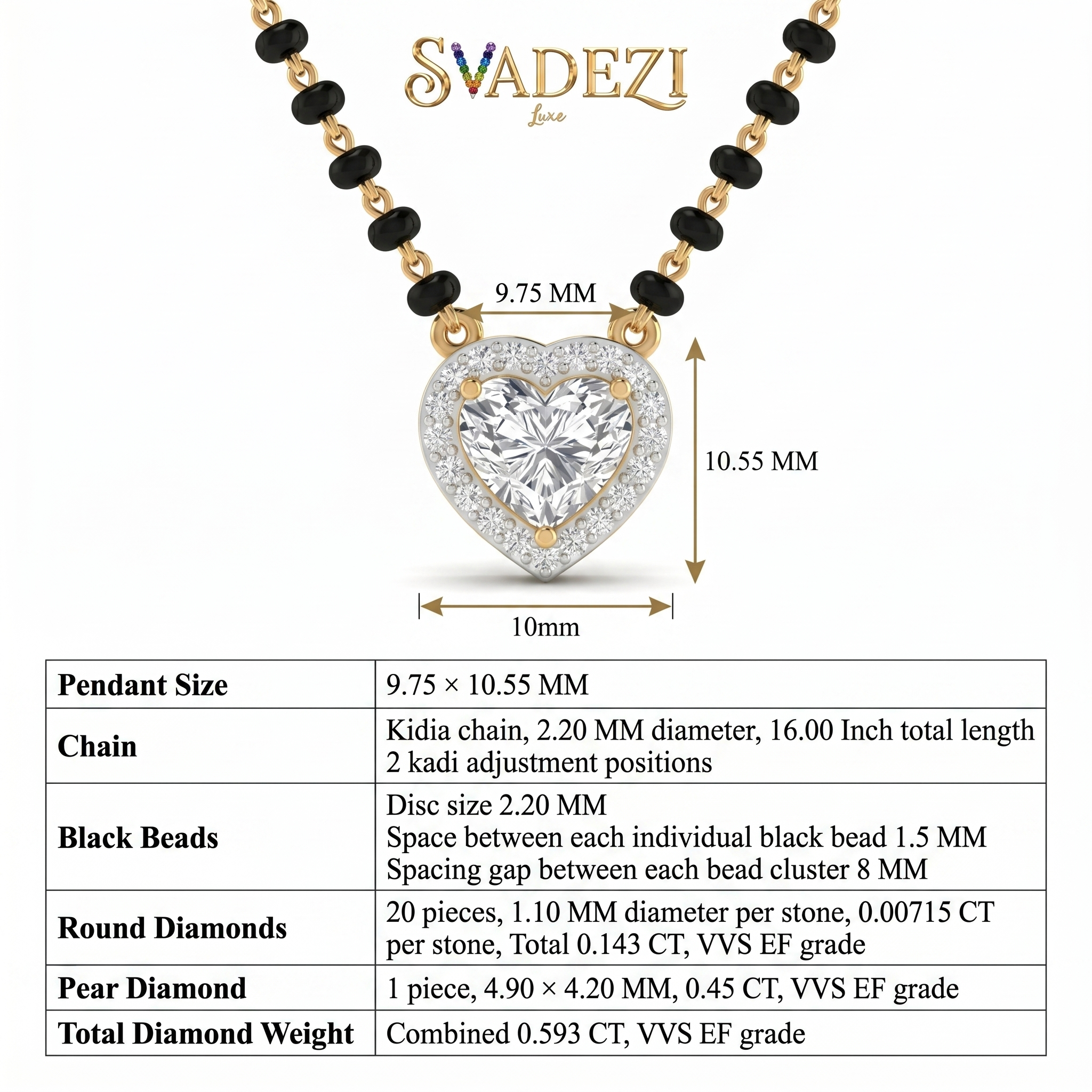 Tender Spell Diamond Mangalsutra by SVADEZI