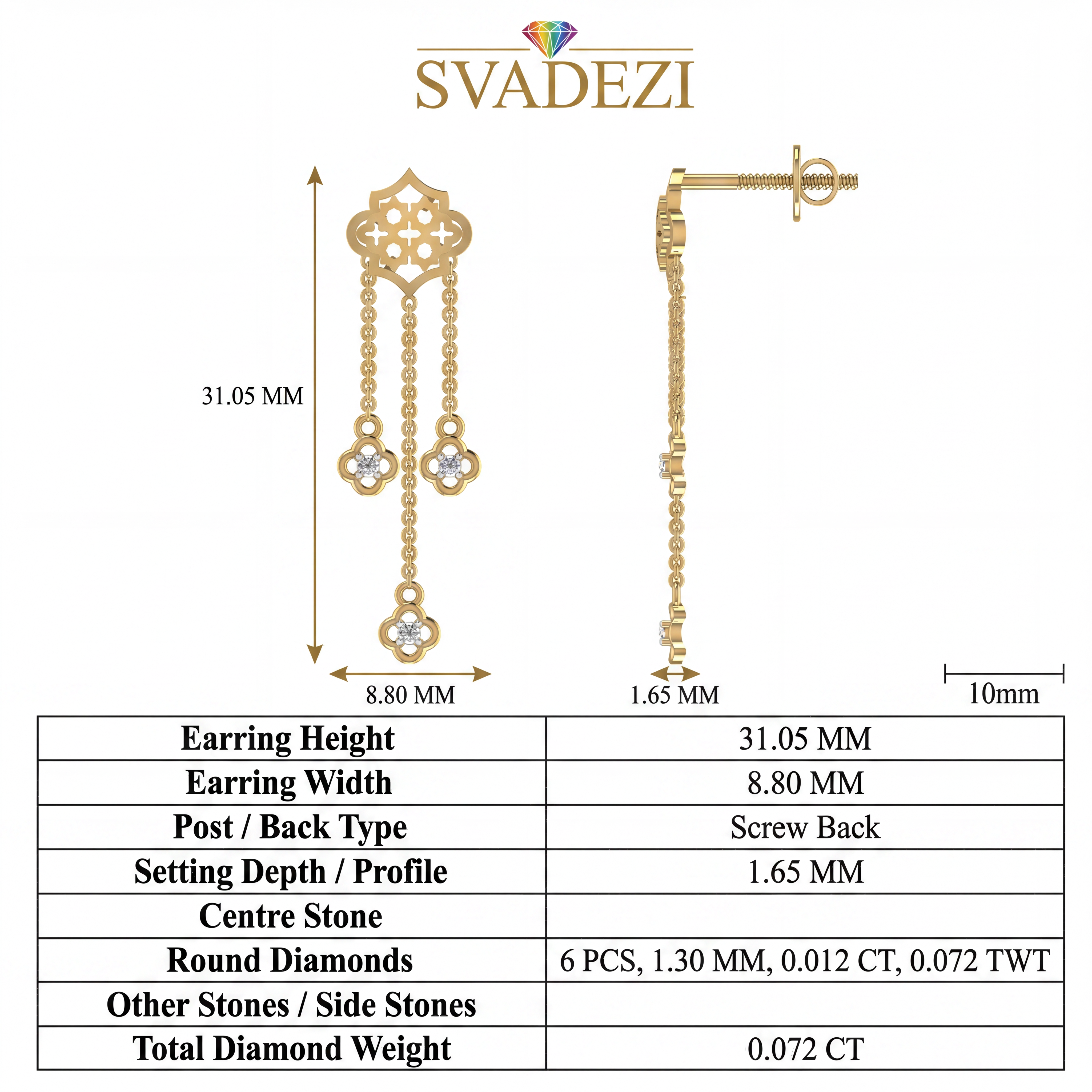 Regal Sonata Diamond Earrings by SVADEZI