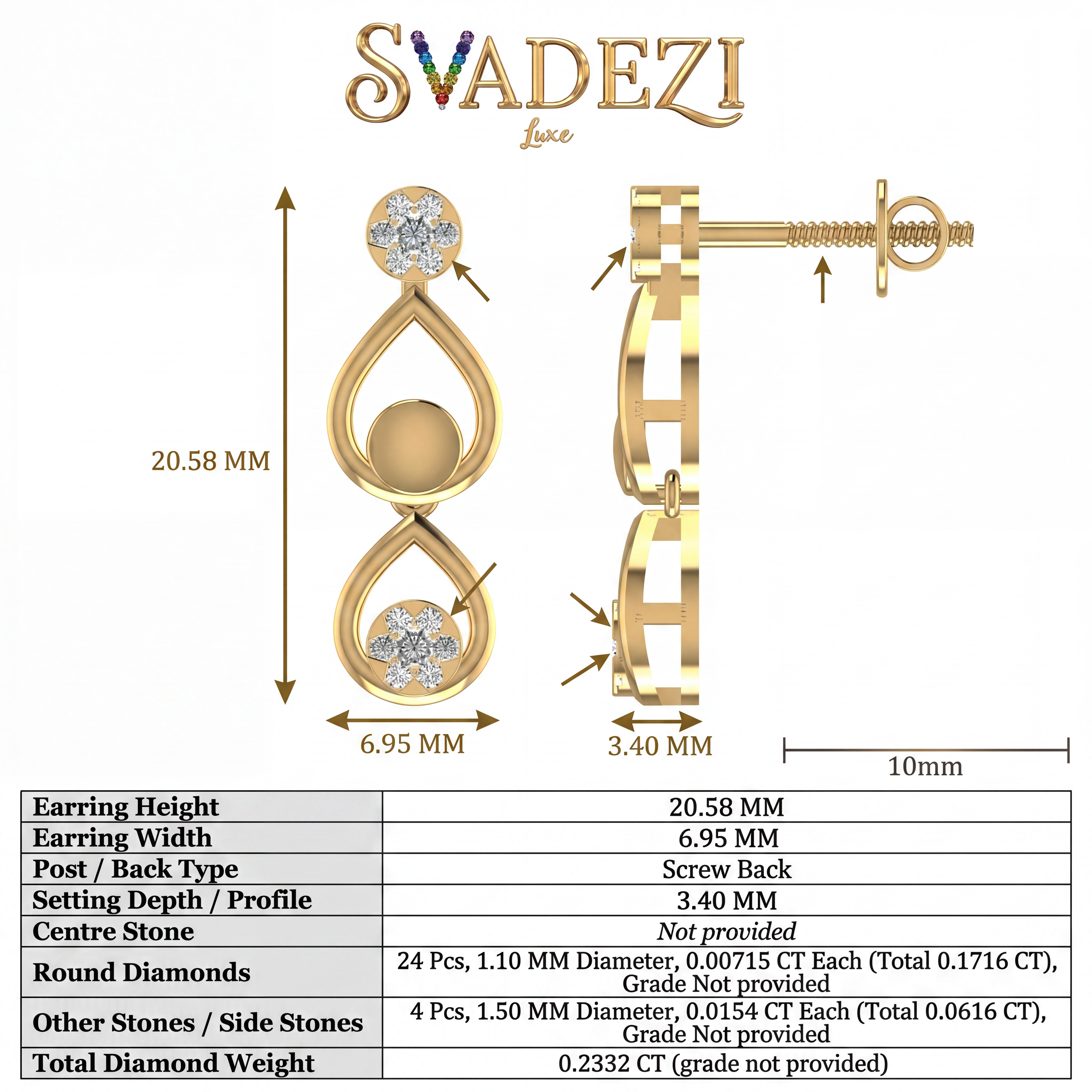 Divine Sonata Diamond Earrings by SVADEZI