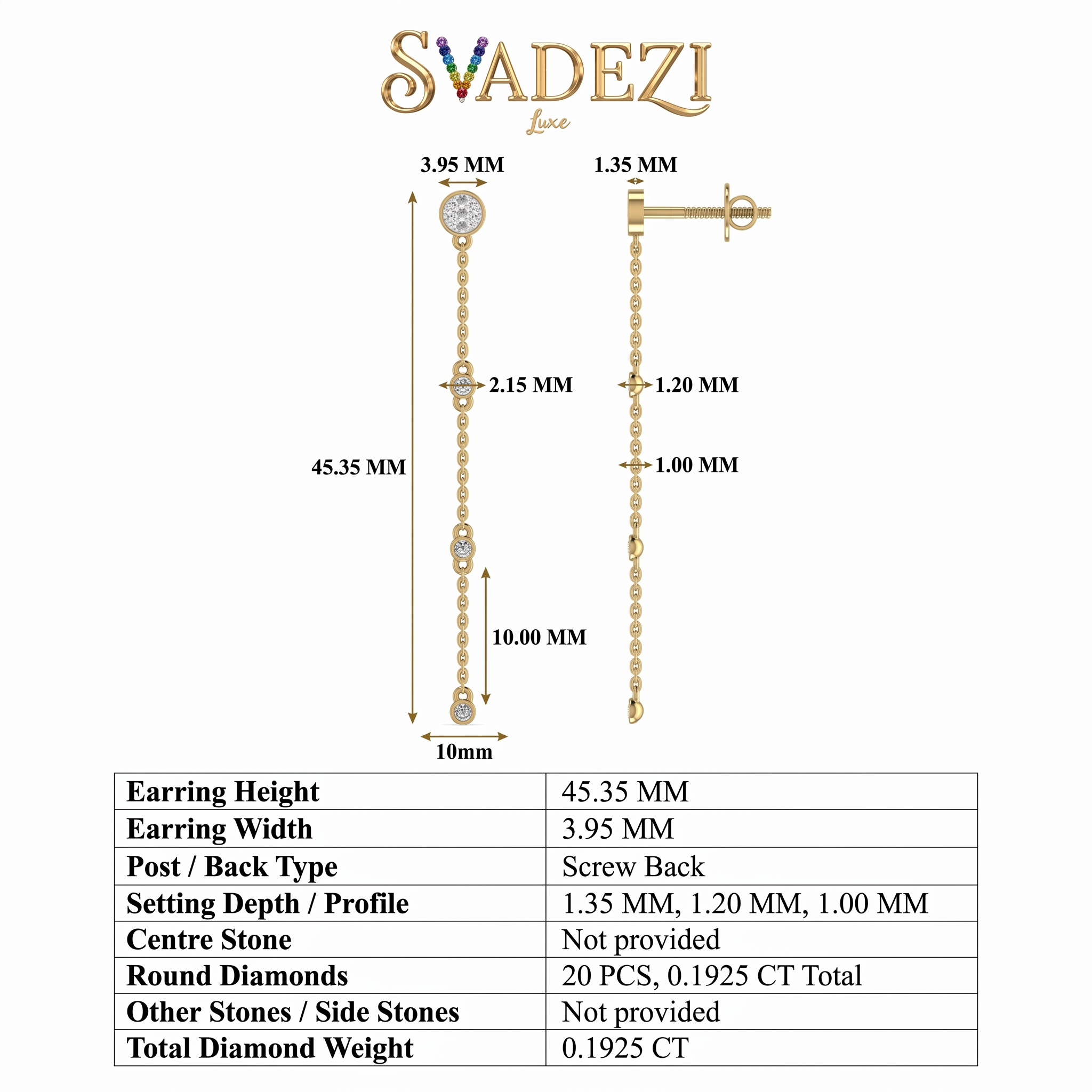 Majestic Sonata Diamond Earrings by SVADEZI