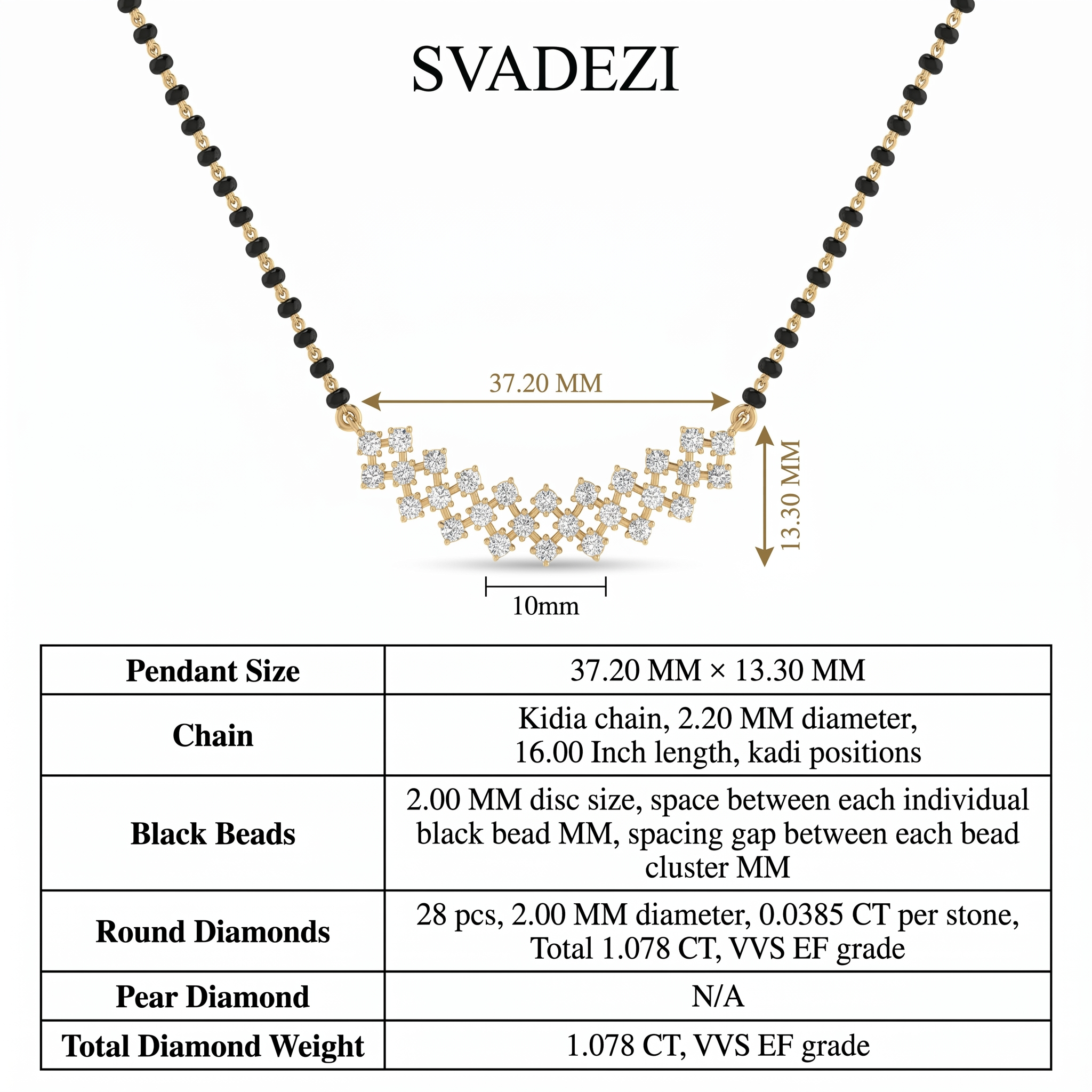 Sparkling Halo Diamond Mangalsutra by SVADEZI