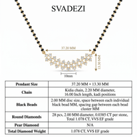 Sparkling Halo Diamond Mangalsutra by SVADEZI