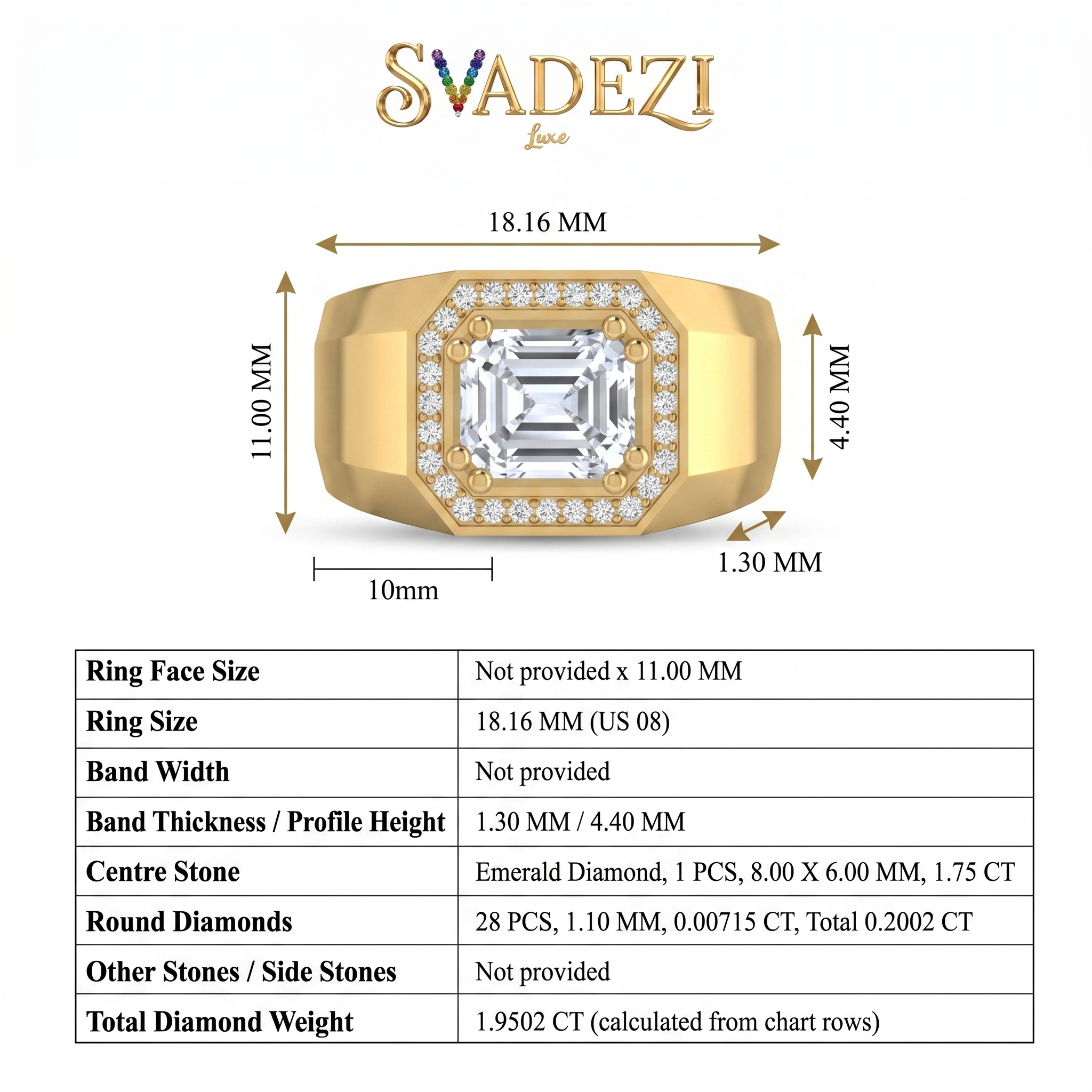 Velvet Harmony Men's Diamond Ring by SVADEZI