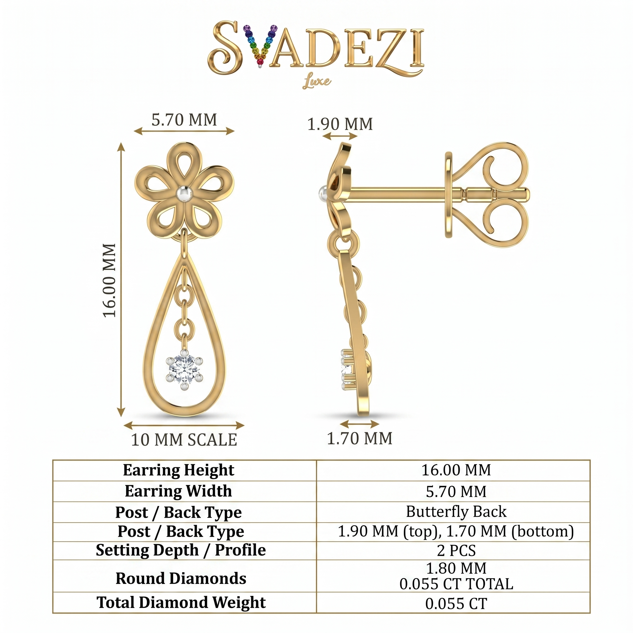 Celestial Bliss Diamond Earrings by SVADEZI