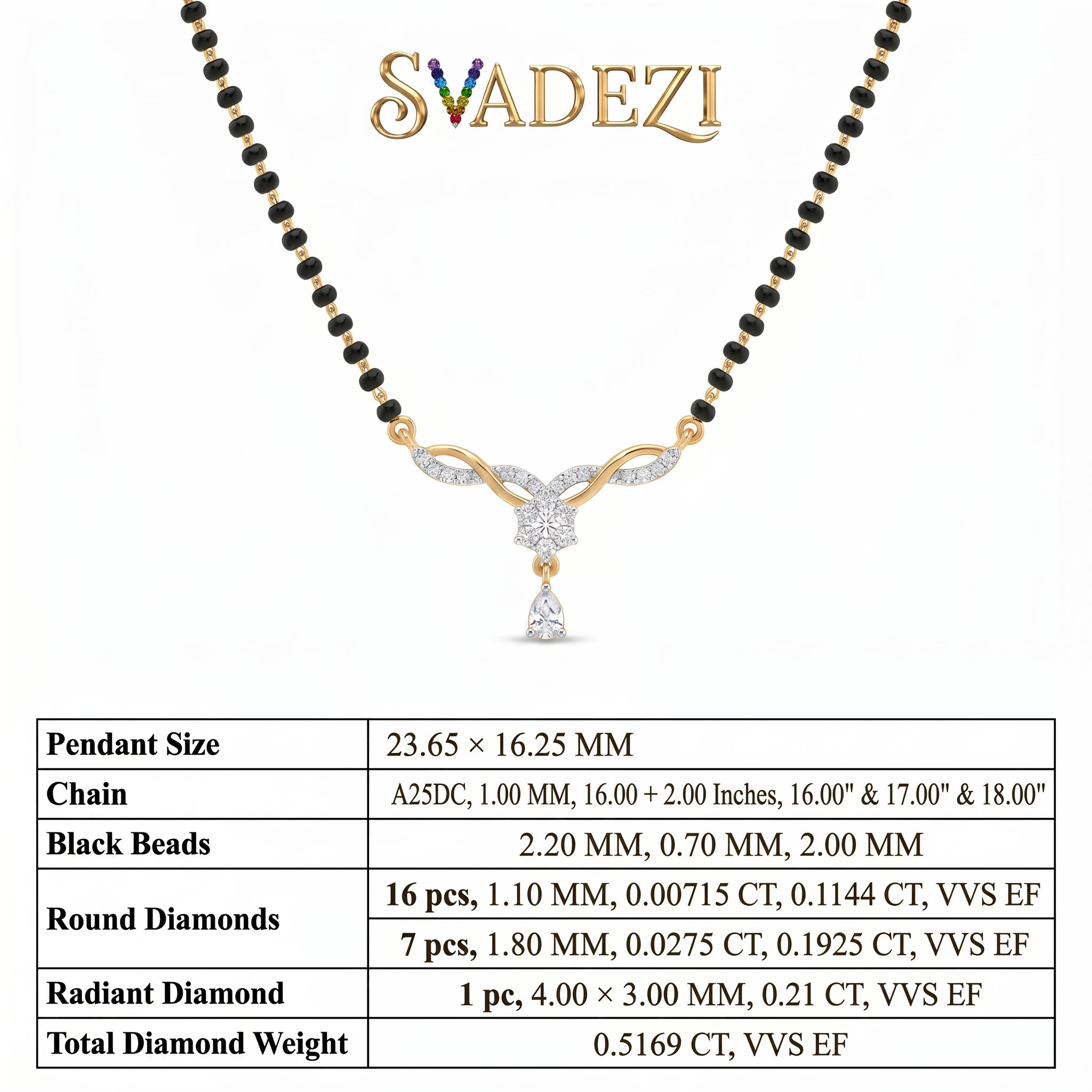Glowing Mystique Diamond Mangalsutra by SVADEZI