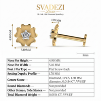 Ornate Grace Diamond Nose Pin by SVADEZI