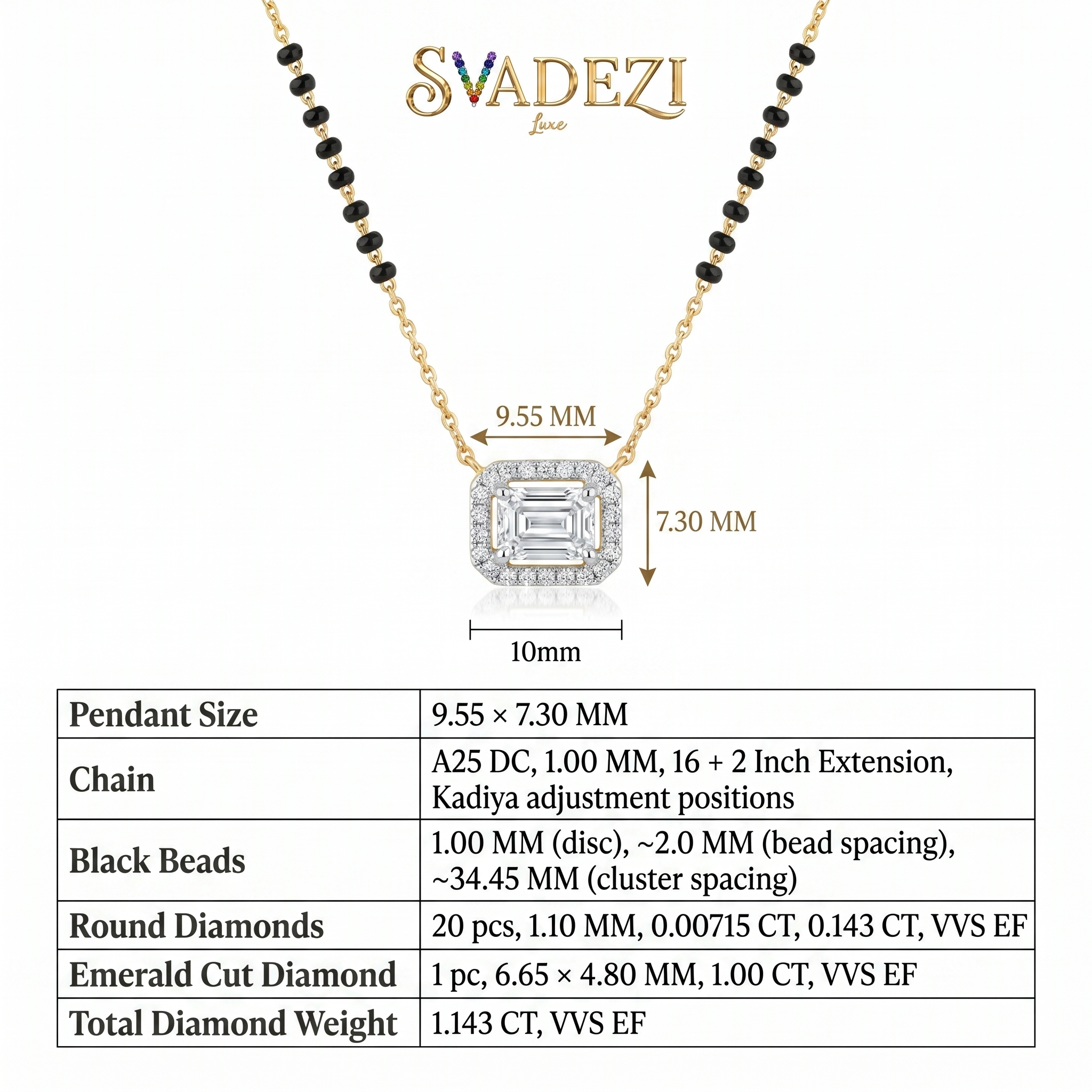 Regal Glow Diamond Mangalsutra by SVADEZI