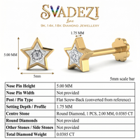 Celestial Mystique Diamond Nose Pin by SVADEZI