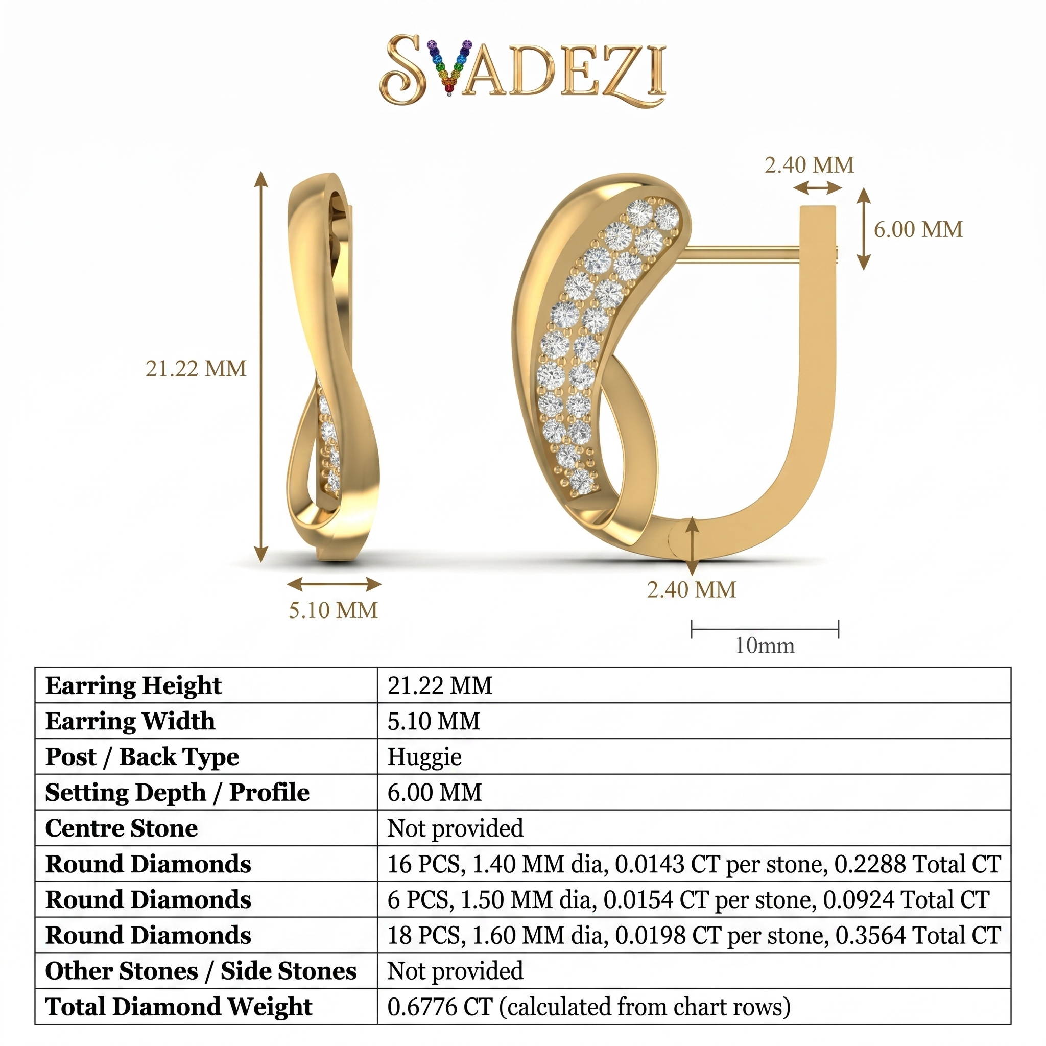 Heavenly Grace Diamond Earrings by SVADEZI