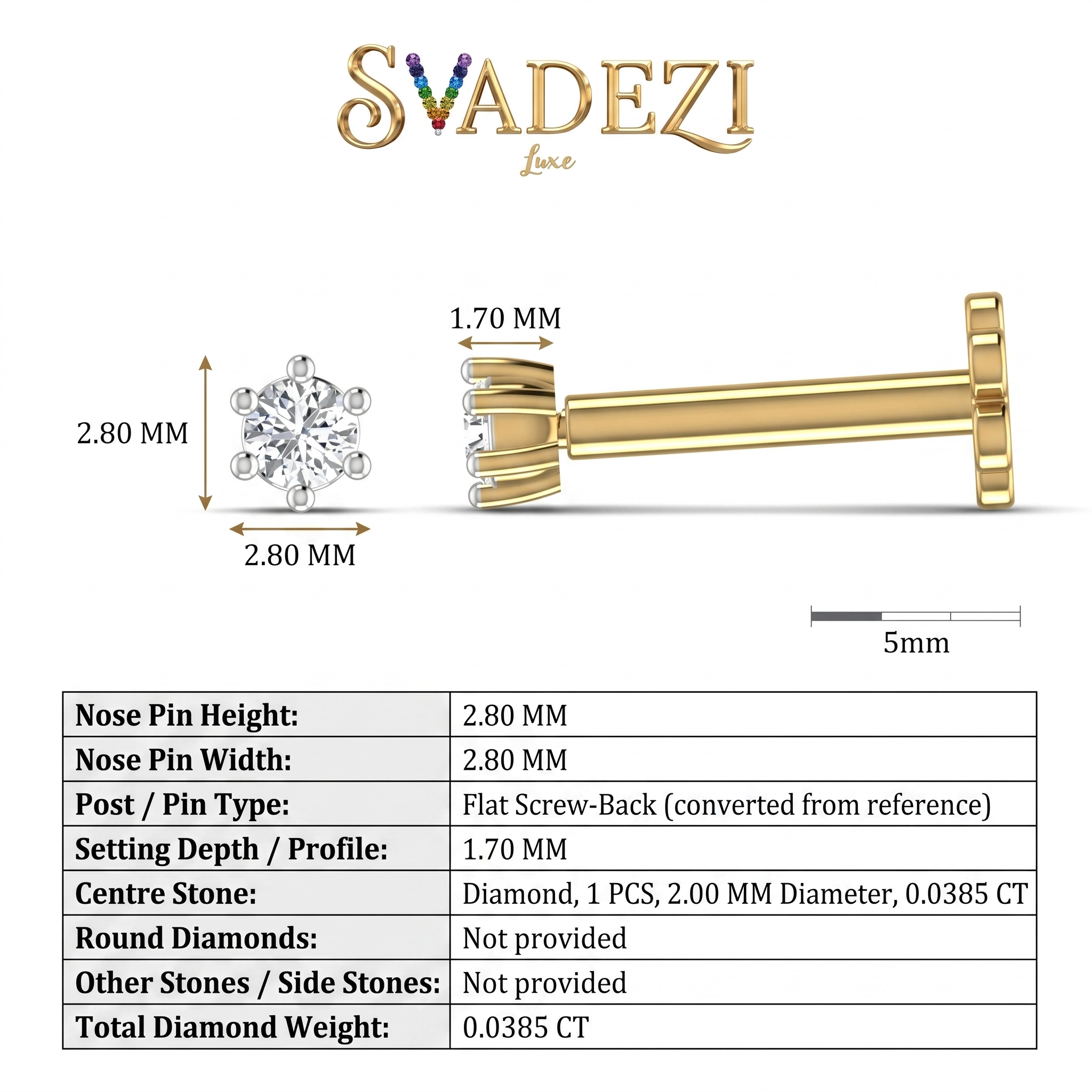 Enchanted Heritage Diamond Nose Pin by SVADEZI