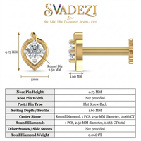 Glowing Sonnet Diamond Nose Pin by SVADEZI