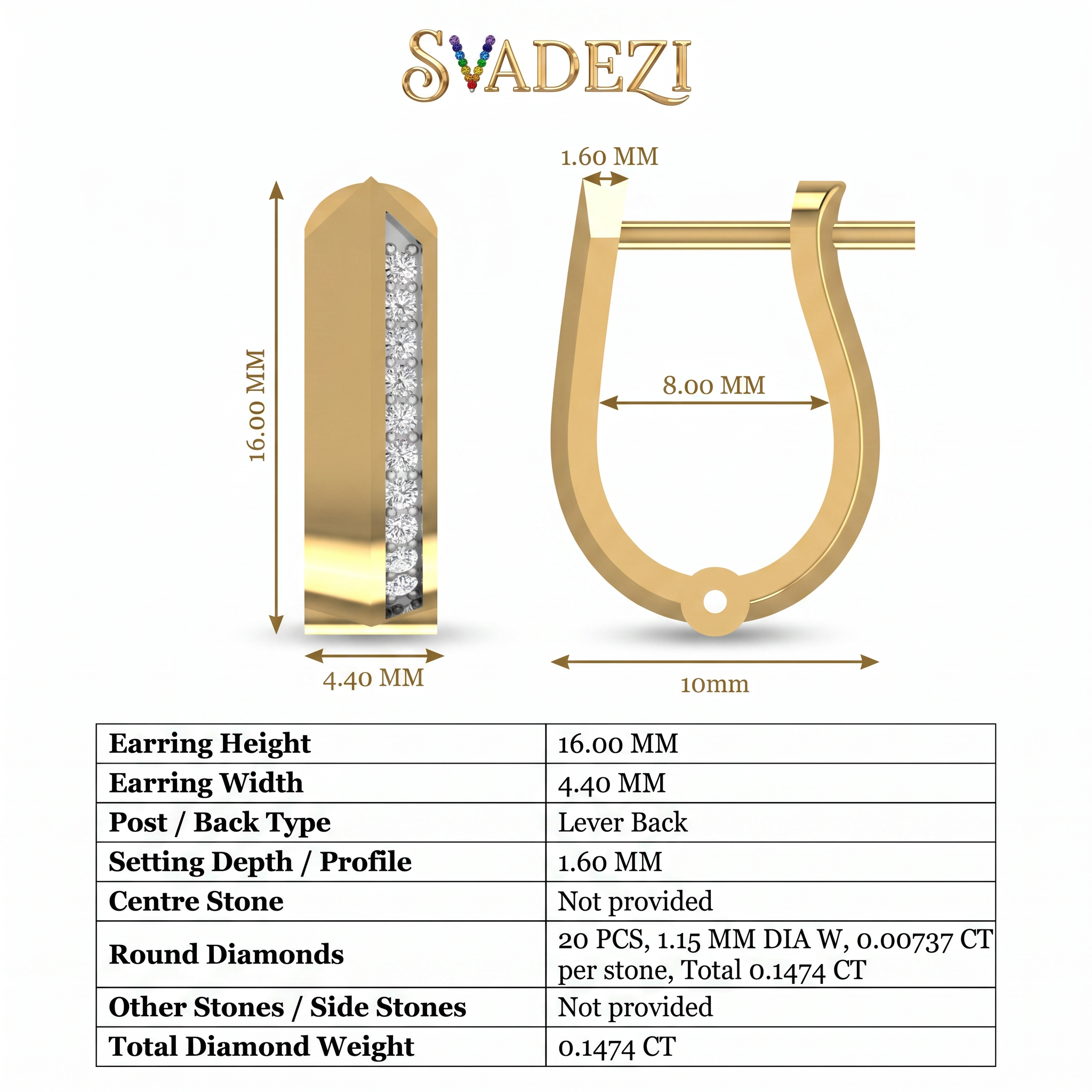 Gilded Legacy Diamond Earrings by SVADEZI