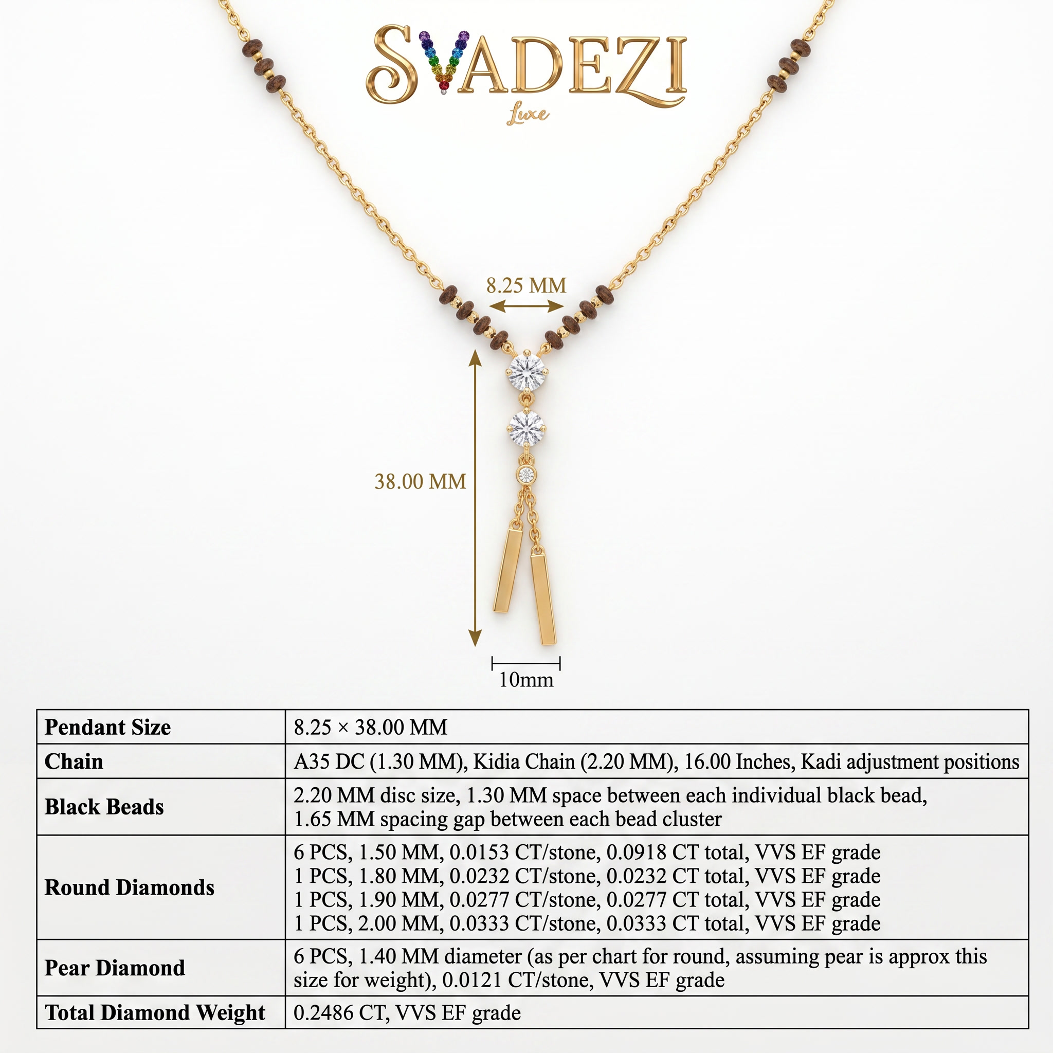 Celestial Petal Diamond Mangalsutra by SVADEZI