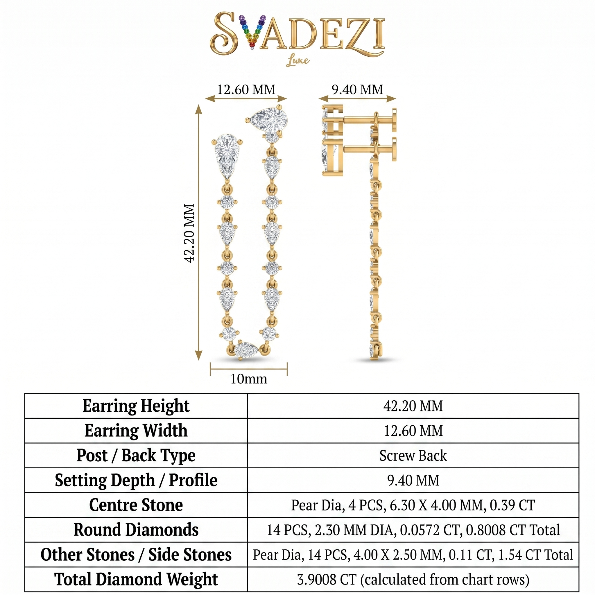 Glowing Reverie Diamond Earrings by SVADEZI