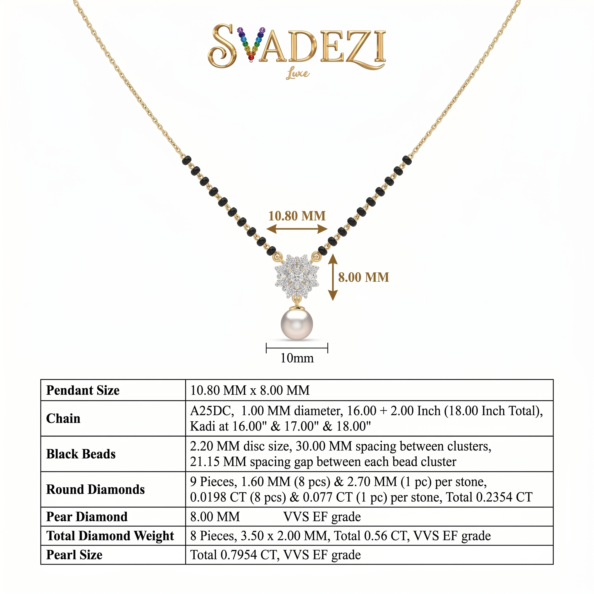 Pristine Brilliance Diamond Mangalsutra by SVADEZI