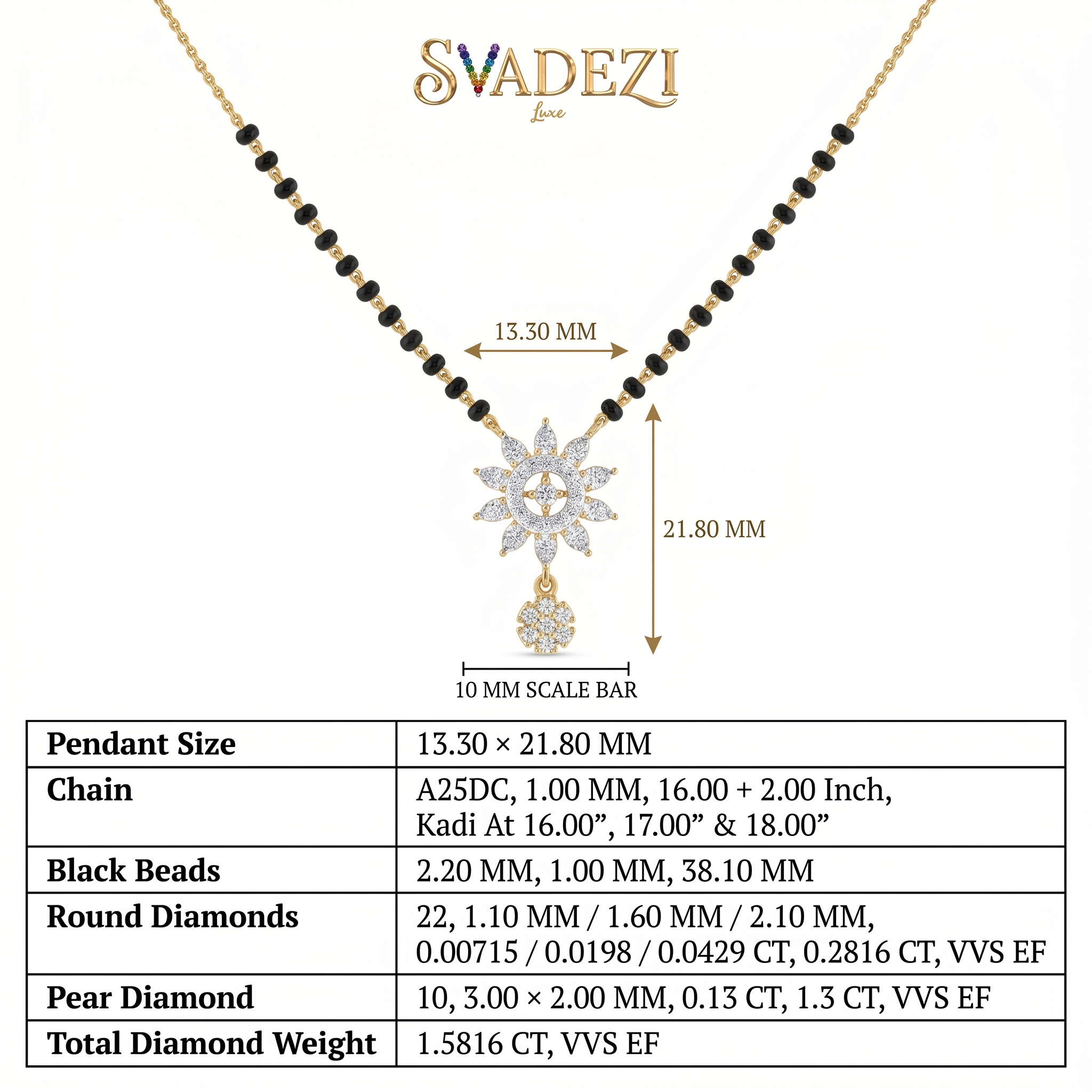 Sacred Vision Diamond Mangalsutra by SVADEZI