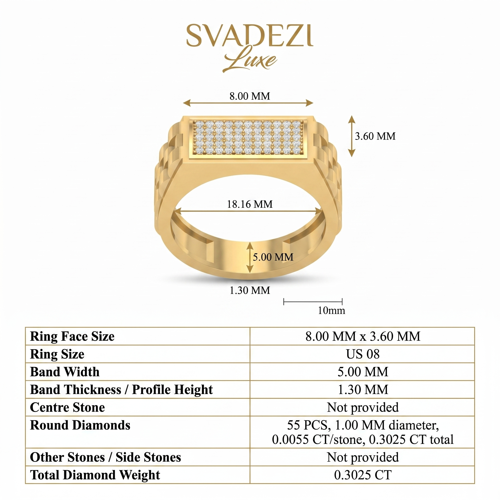 Sparkling Embrace Men's Diamond Ring by SVADEZI