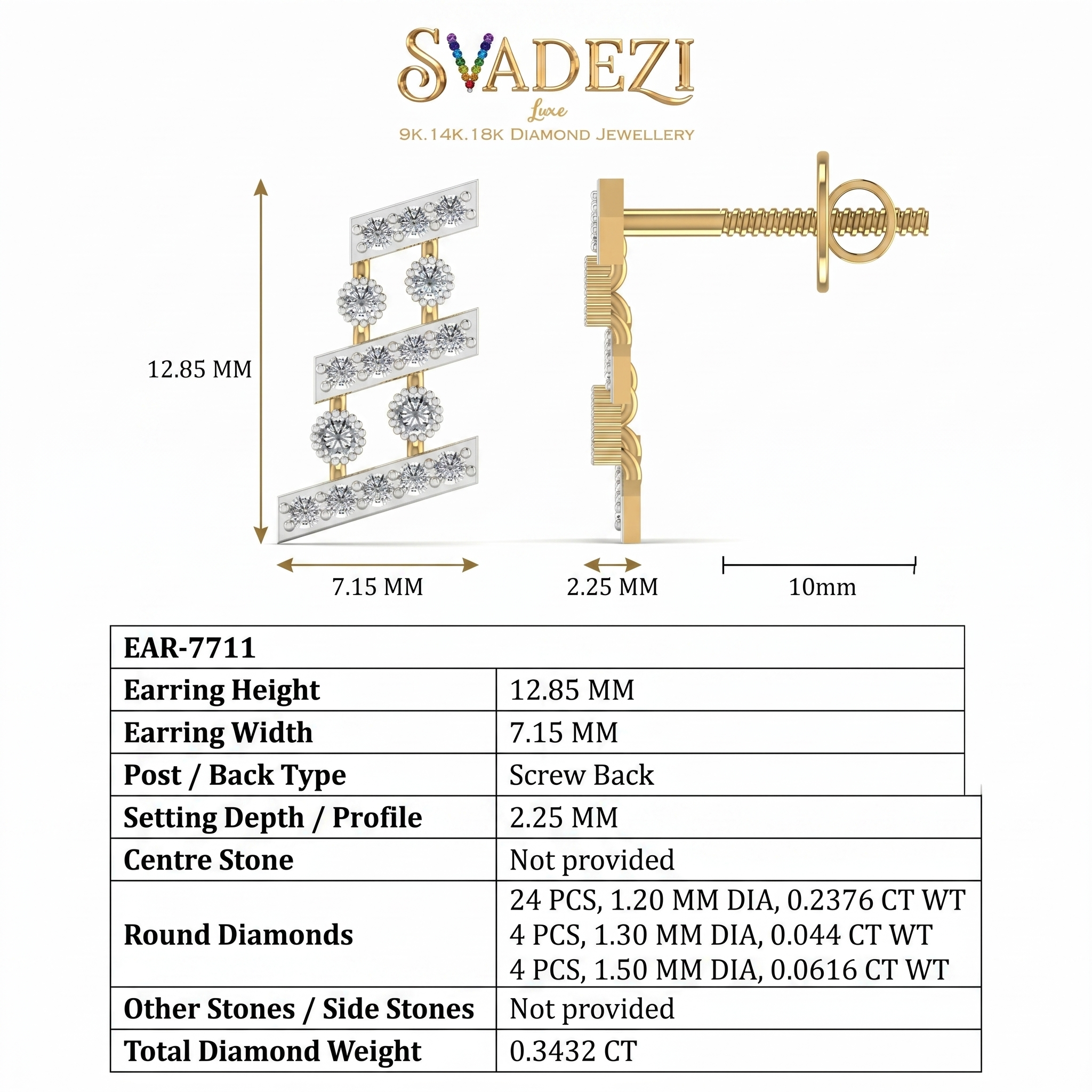 Imperial Ballad Diamond Earrings by SVADEZI