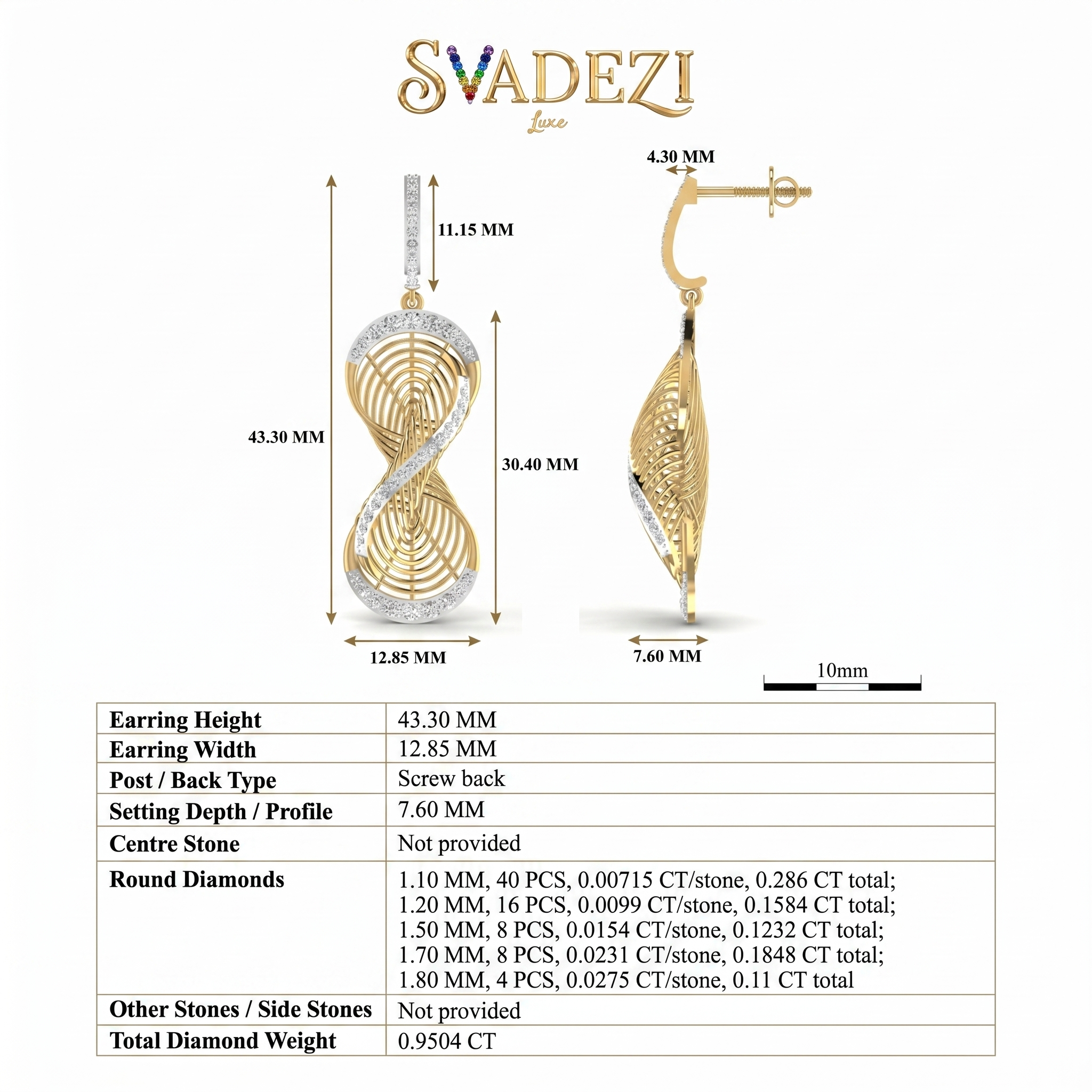 Whispering Mystique Diamond Earrings by SVADEZI