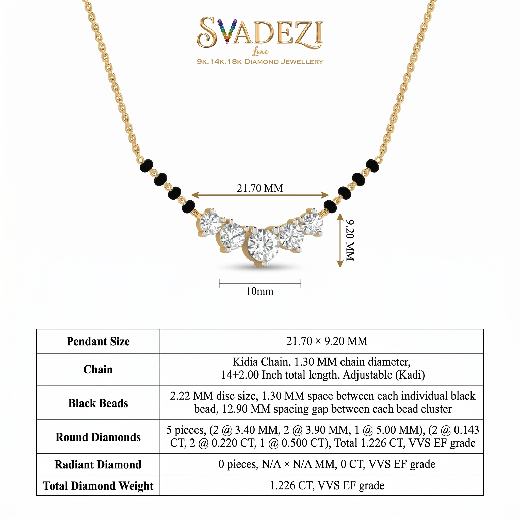 Dawn Ballad Diamond Mangalsutra by SVADEZI