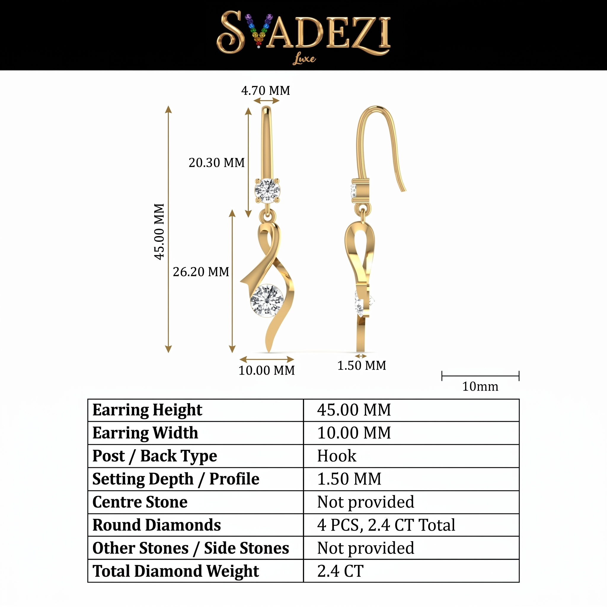 Cascading Radiance Diamond Earrings by SVADEZI