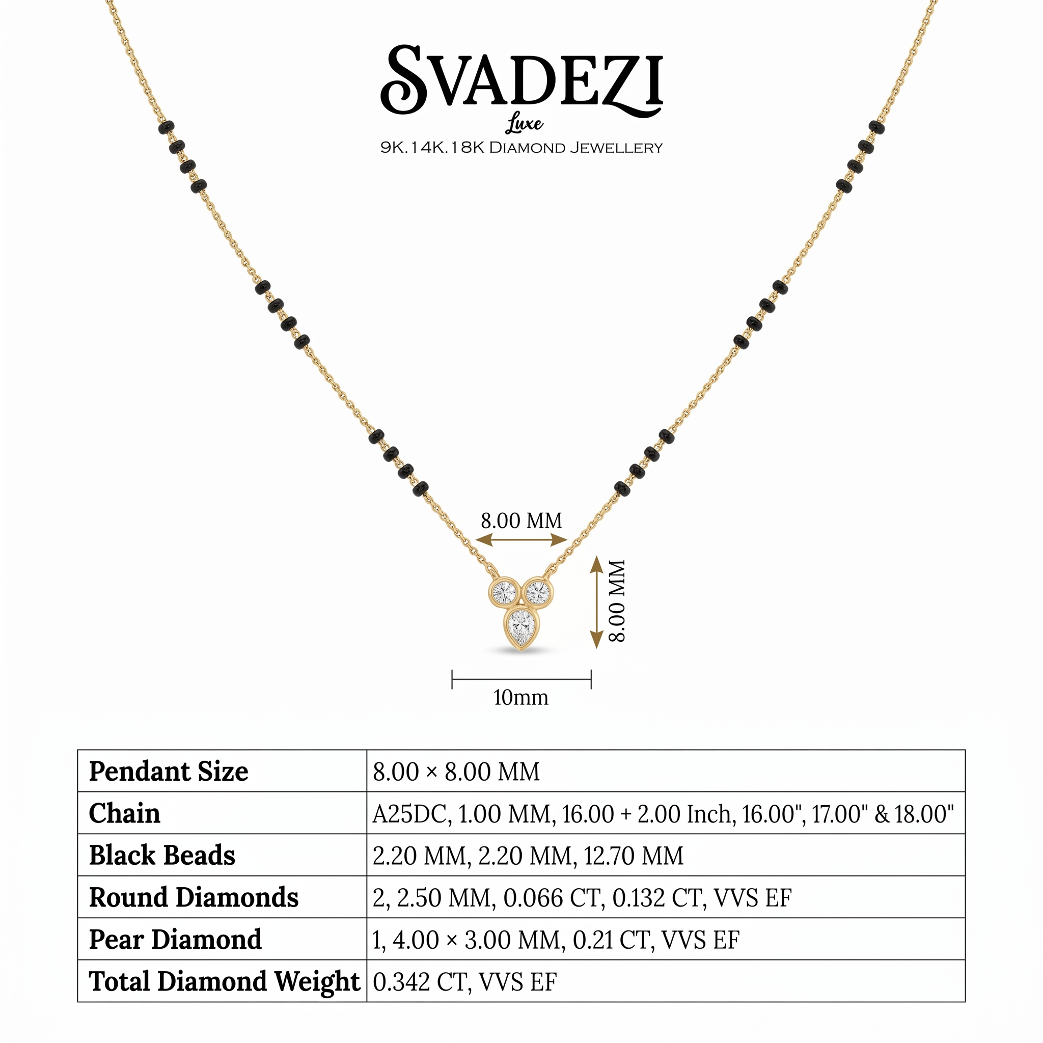 Opulent Whisper Diamond Mangalsutra by SVADEZI