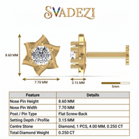 Crowned Embrace Diamond Nose Pin by SVADEZI