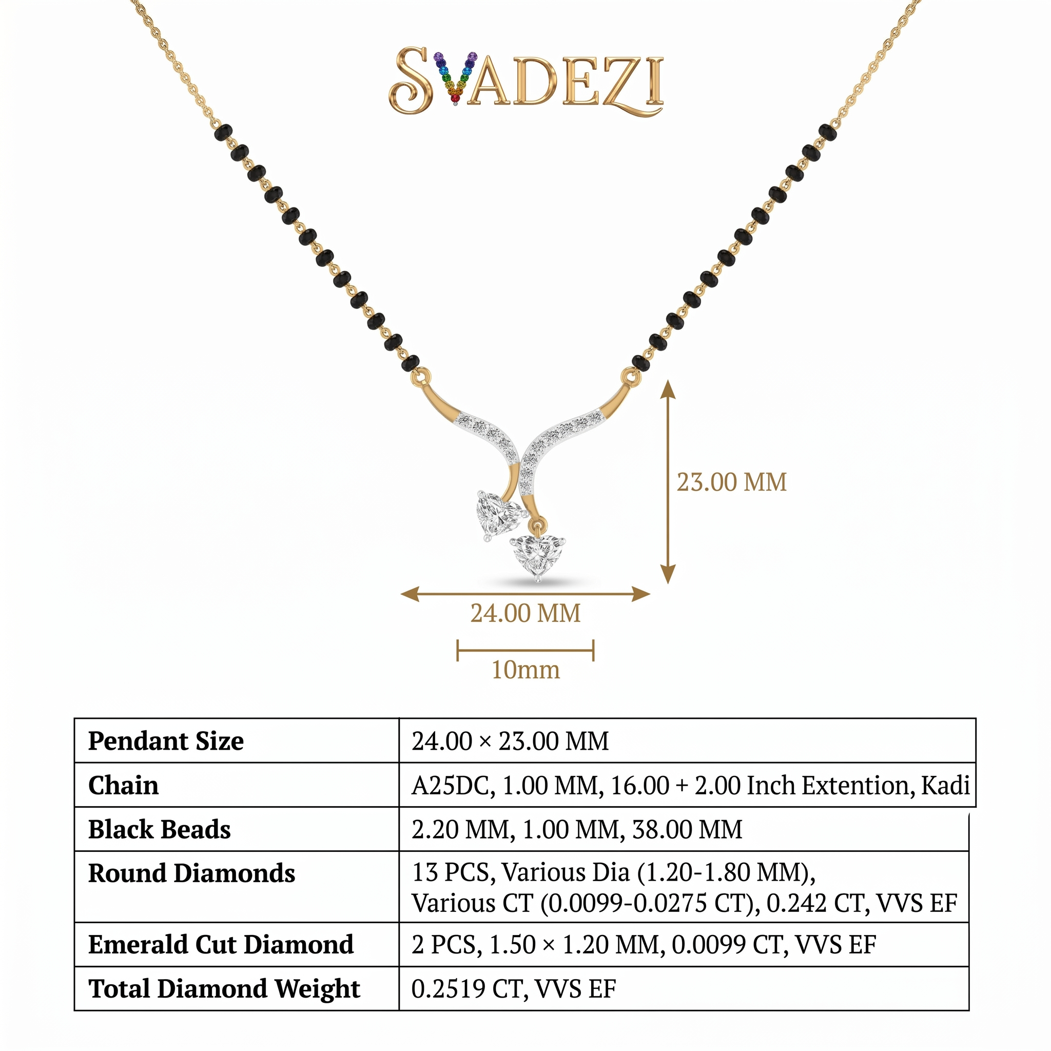 Sovereign Cascade Diamond Mangalsutra by SVADEZI