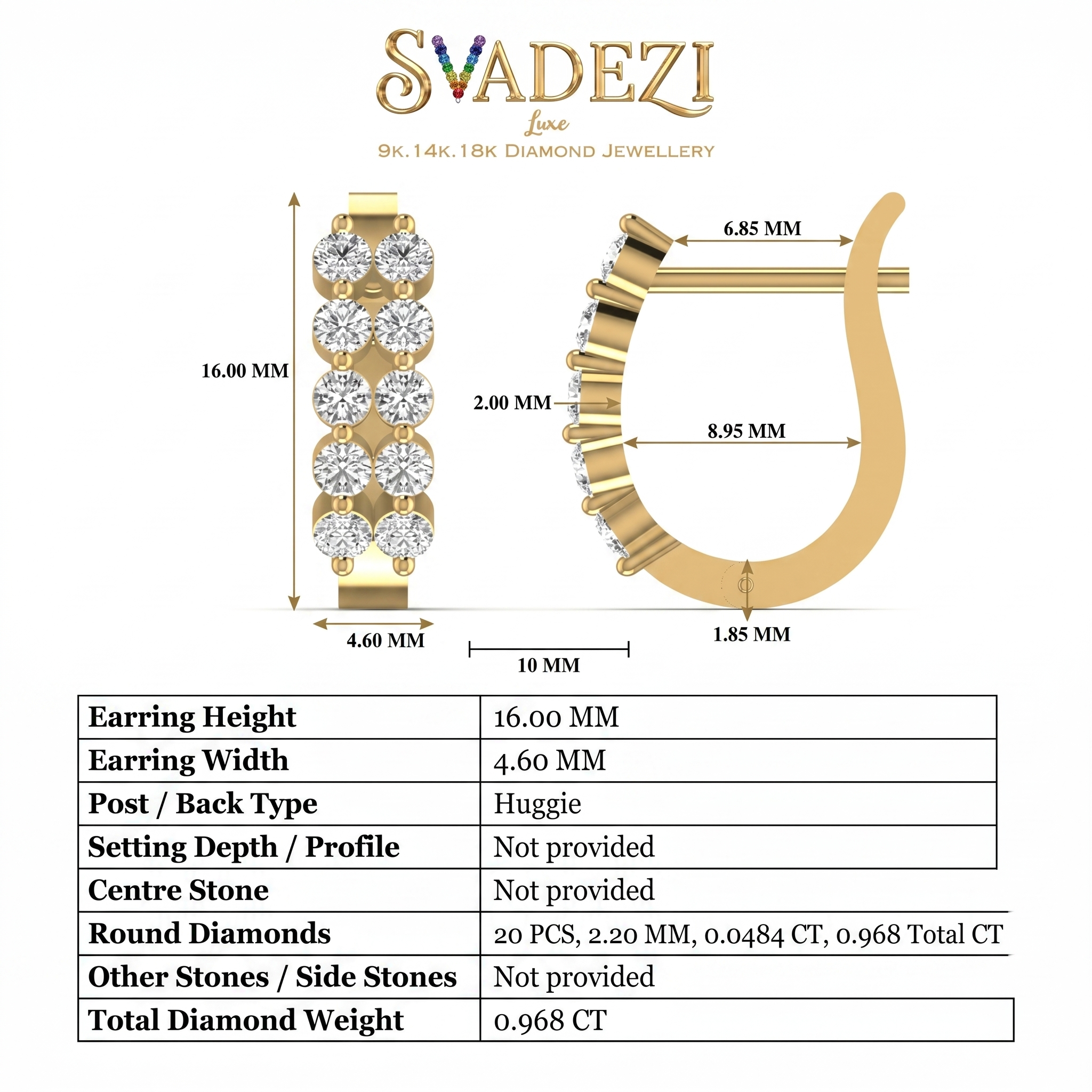 Regal Melody Diamond Earrings by SVADEZI