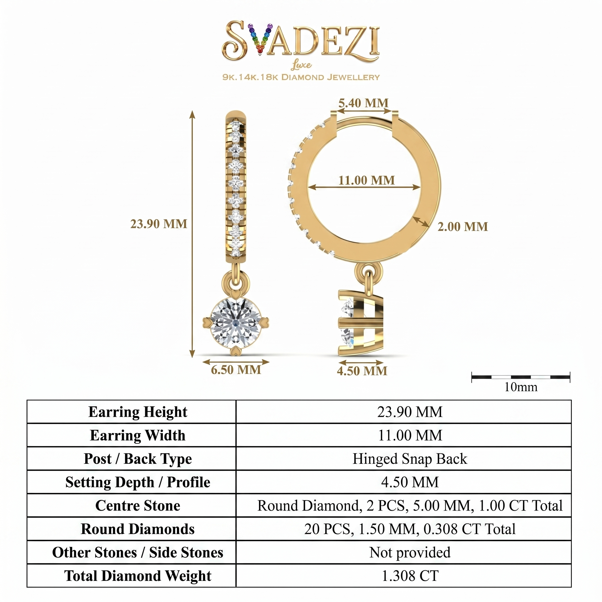 Sovereign Legacy Diamond Earrings by SVADEZI