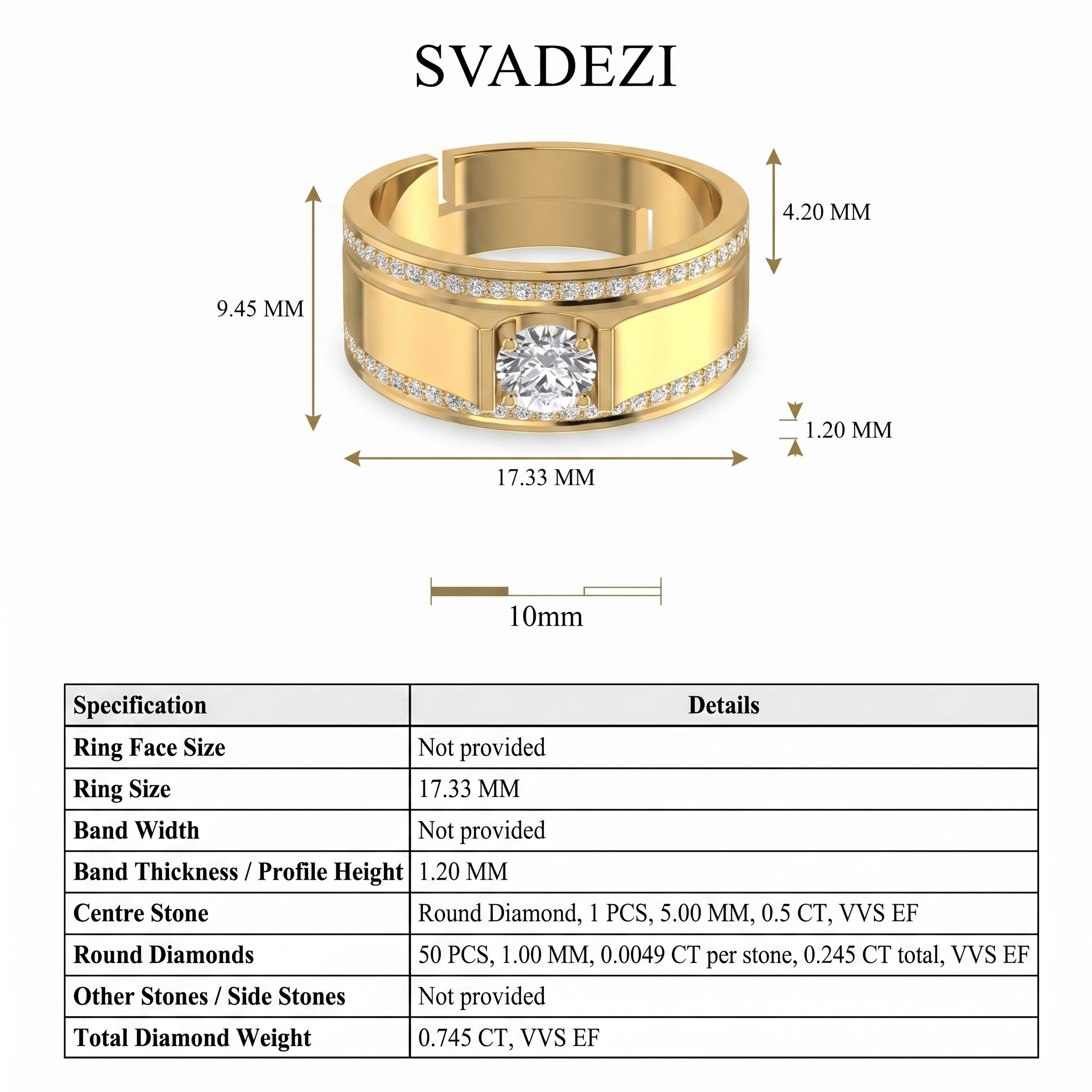 Cascading Star Men's Diamond Ring by SVADEZI