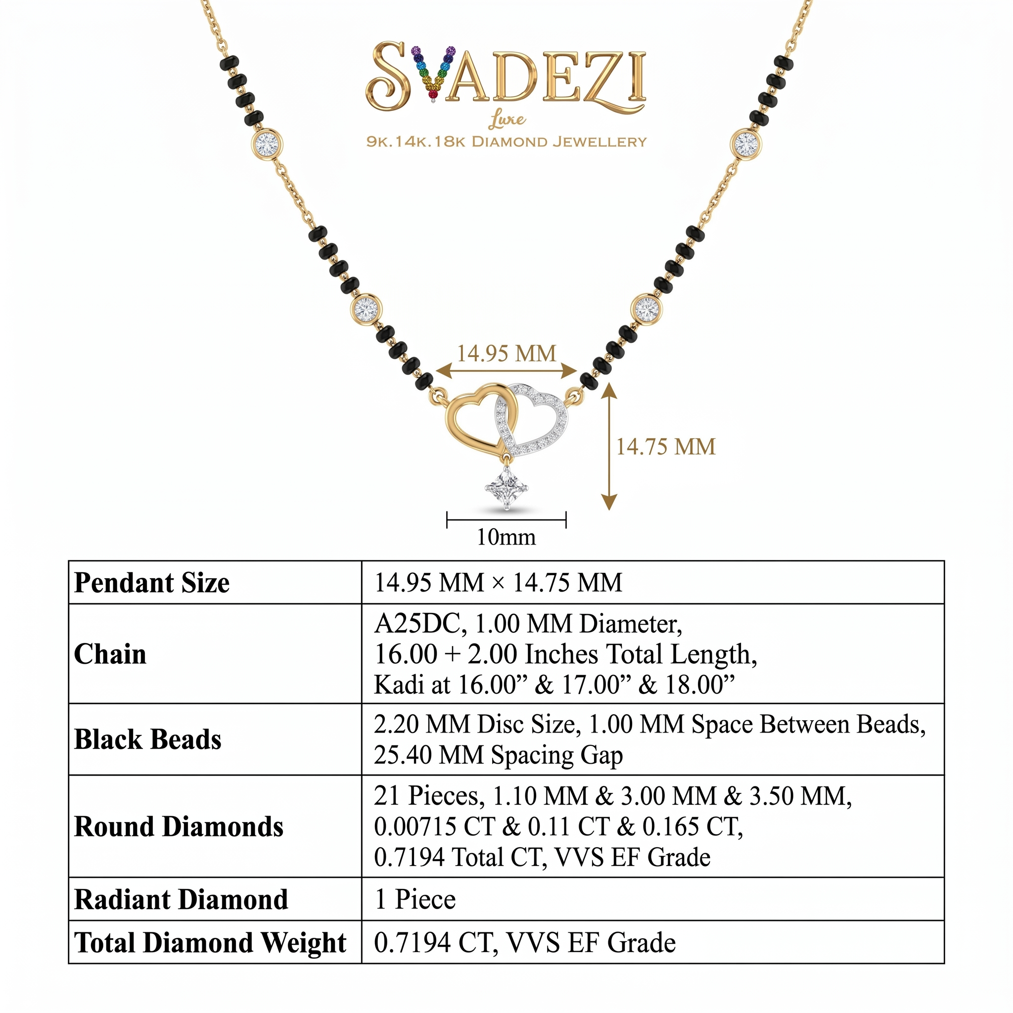 Sovereign Charm Diamond Mangalsutra by SVADEZI
