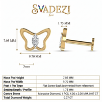Heavenly Bloom Diamond Nose Pin by SVADEZI