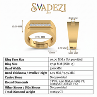 Gilded Radiance Men's Diamond Ring by SVADEZI